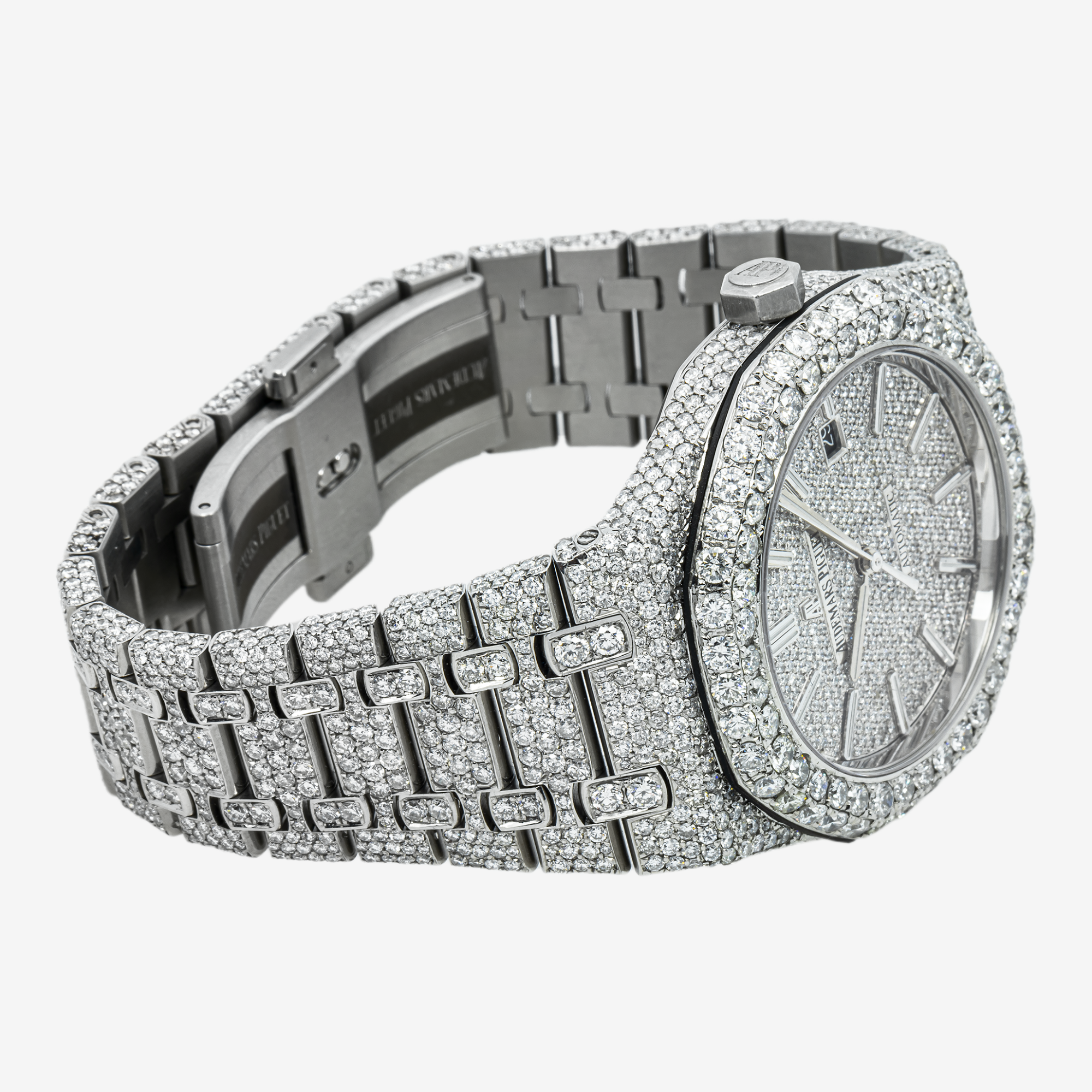 AUDEMARS PIGUET ROYAL OAK SELF WINDING 15400 41MM PAVE DIAMOND DIAL WITH 22.75 CT DIAMONDS