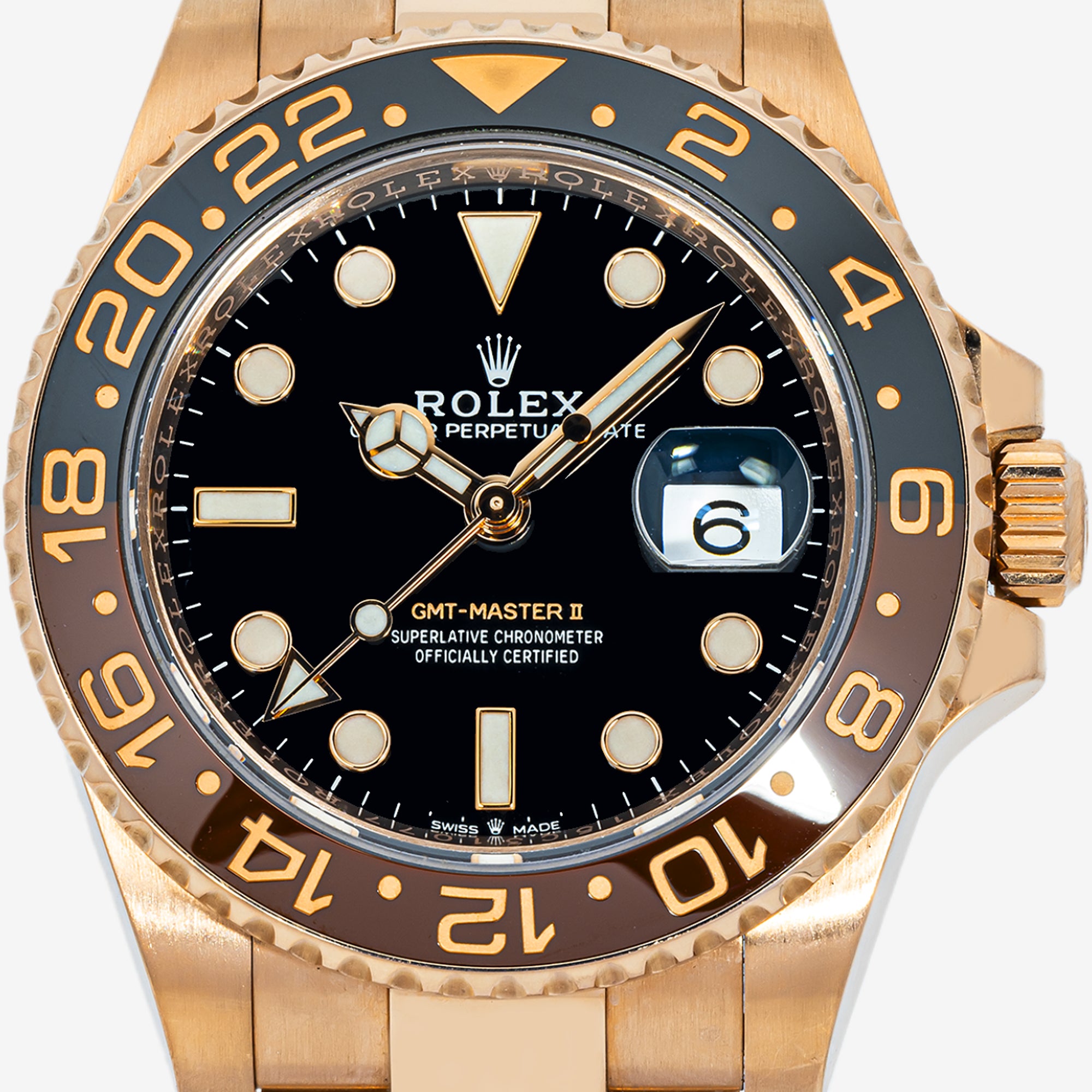 ROLEX GMT-MASTER II 40MM 116718 GREEN DIAL BLACK CERAMIC BEZEL 18K YELLOW GOLD OYSTER BRACELET