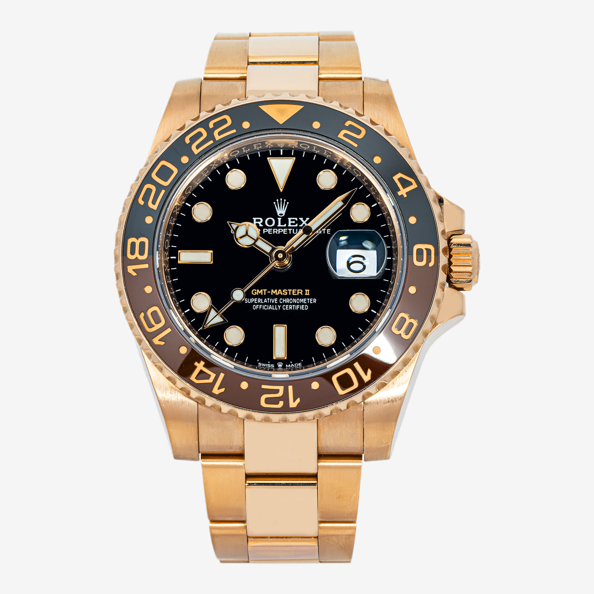 ROLEX GMT-MASTER II 40MM 116718 GREEN DIAL BLACK CERAMIC BEZEL 18K YELLOW GOLD OYSTER BRACELET