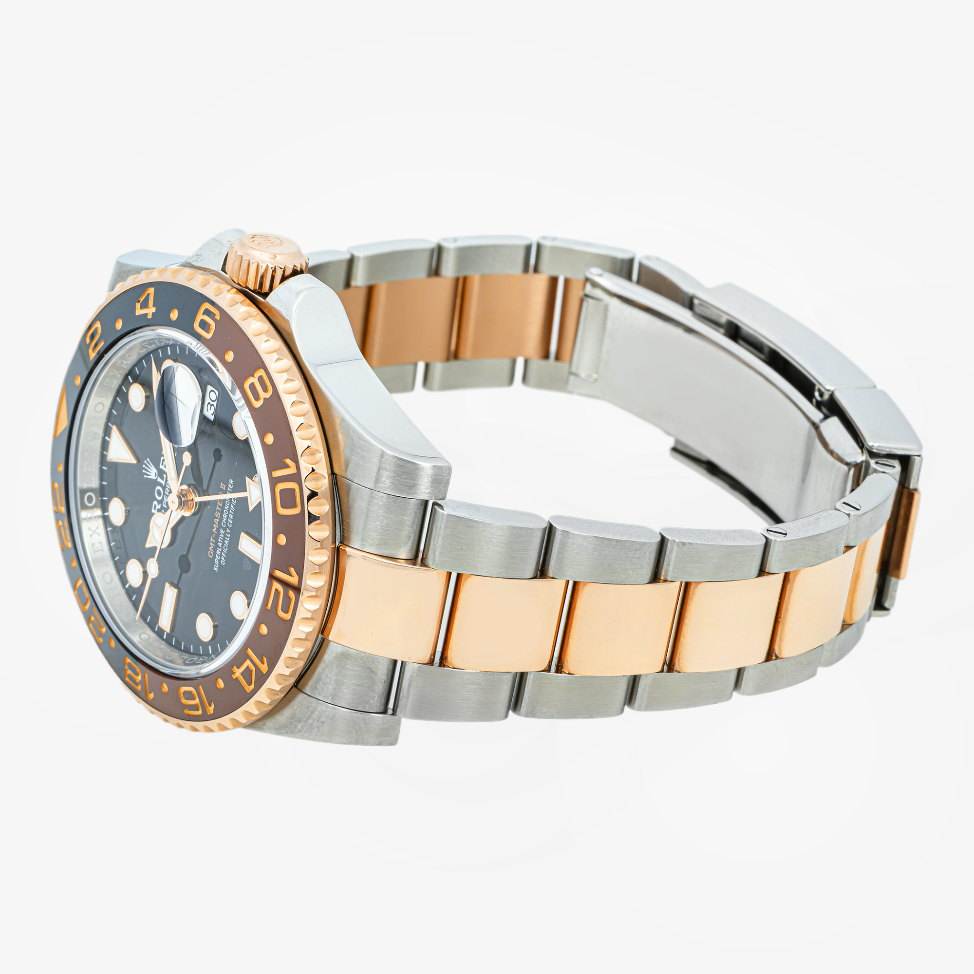 ROLEX GMT-MASTER II 40MM 126711CHNR ROOT BEER BLACK DIAL BLACK & BROWN CERAMIC BEZEL TWO TONE ROSE GOLD OYSTER BRACELET