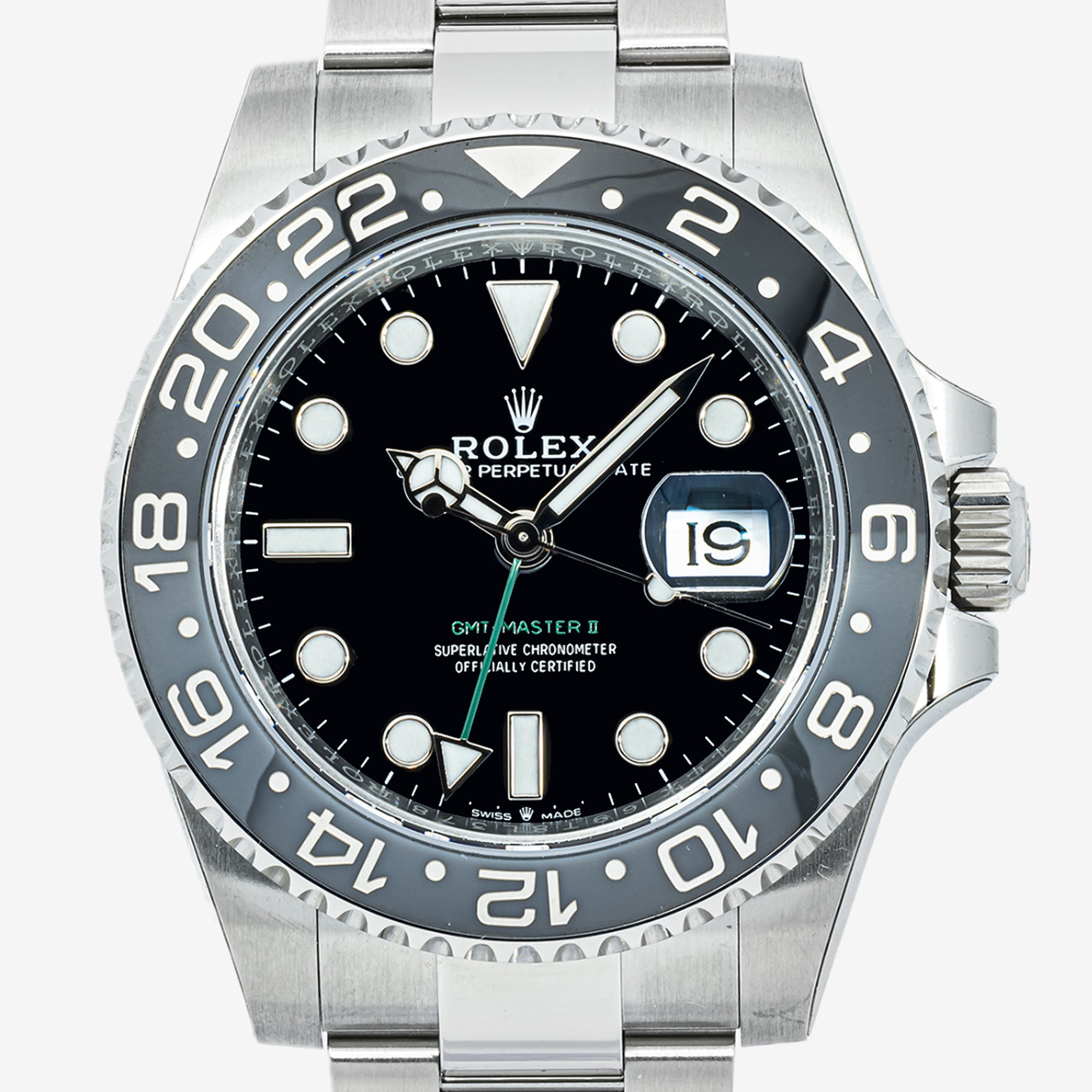 ROLEX GMT-MASTER II 40MM 126710GRNR BRUCE WAYNE BLACK DIAL BLACK & GRAY CERAMIC BEZEL STAINLESS STEEL OYSTER BRACELET