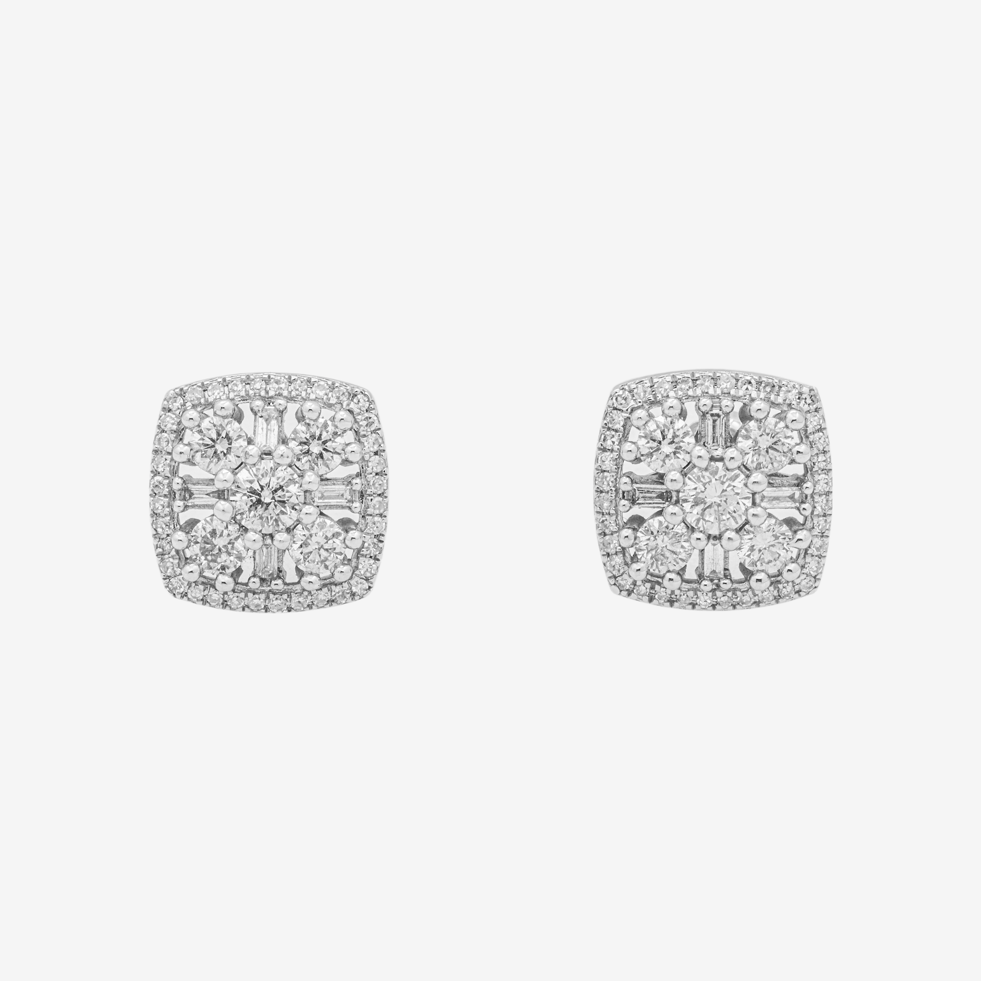 WHITE DIAMOND SQUARE EARRINGS