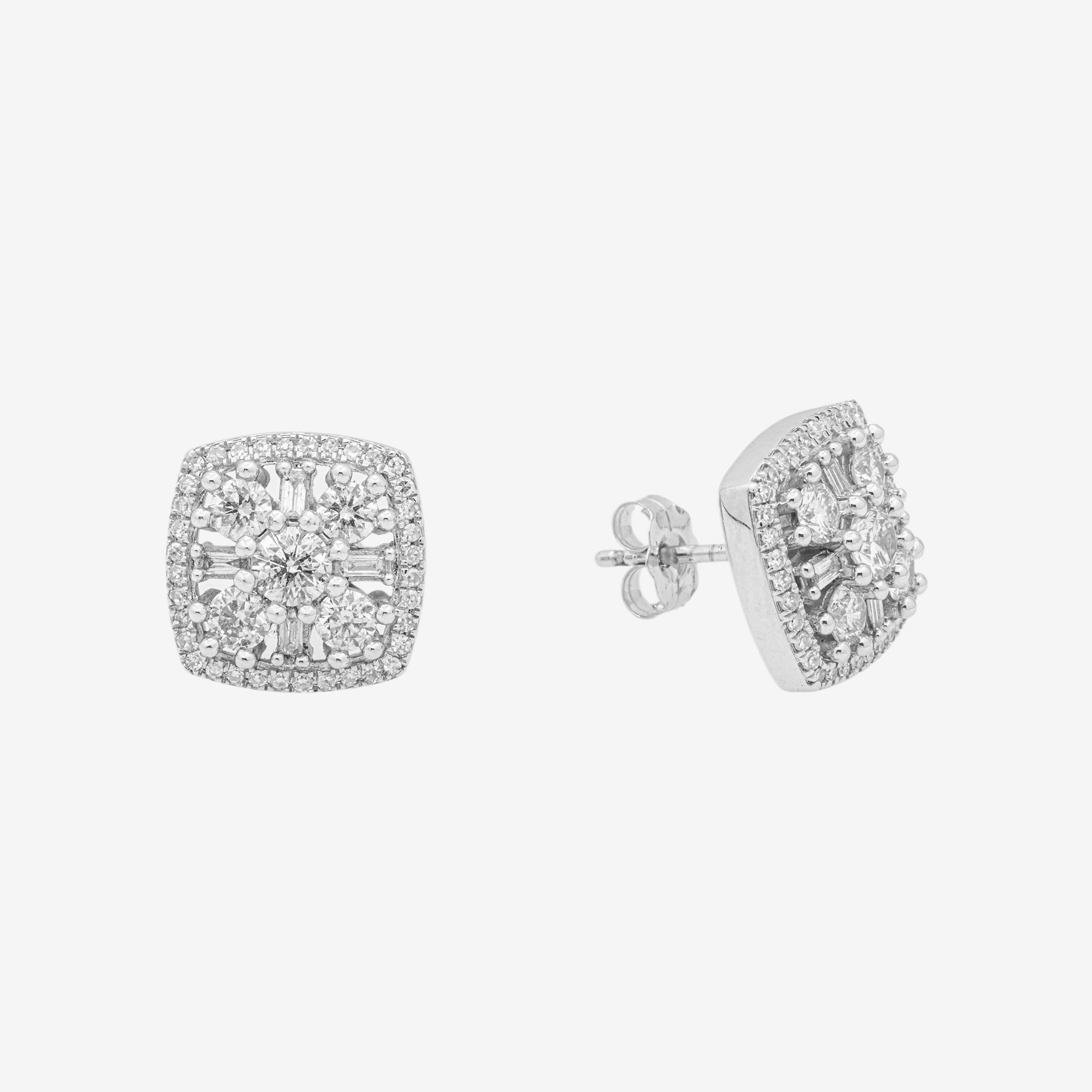 WHITE DIAMOND SQUARE EARRINGS