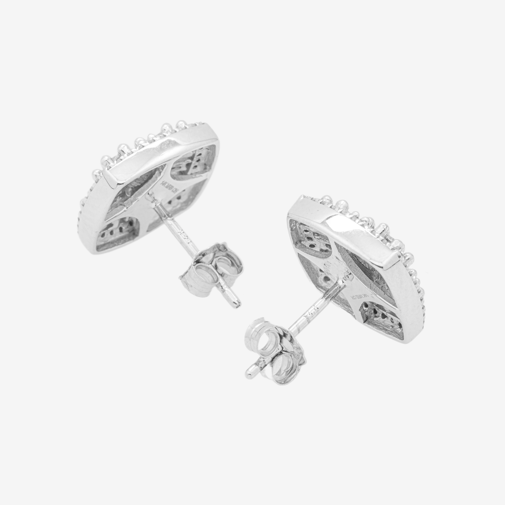 WHITE DIAMOND SQUARE EARRINGS