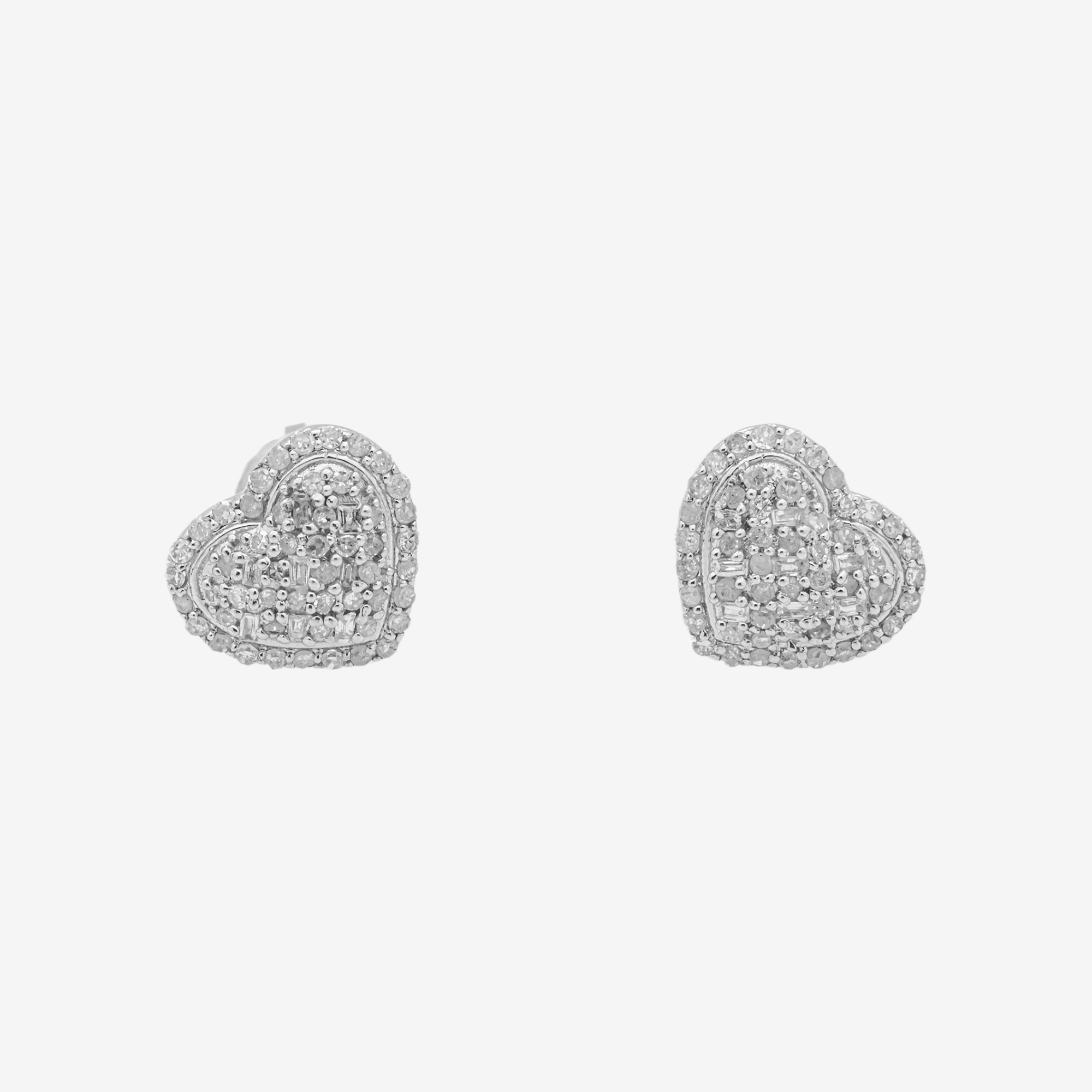 WHITE .4CT DIAMOND HEART EARRINGS