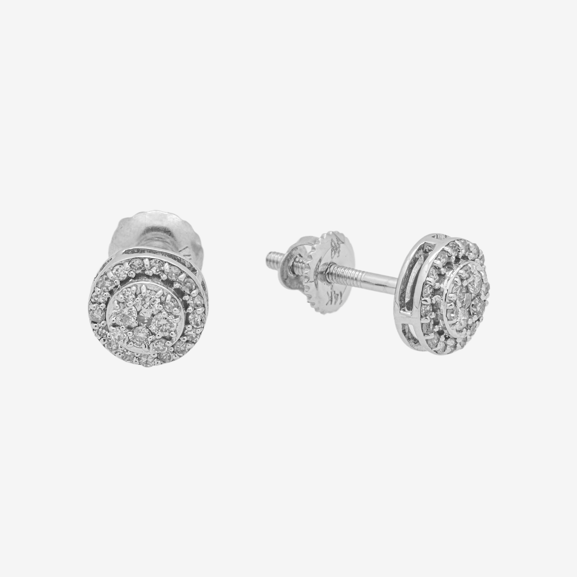 WHITE .23CT DIAMOND CIRCLE EARRINGS