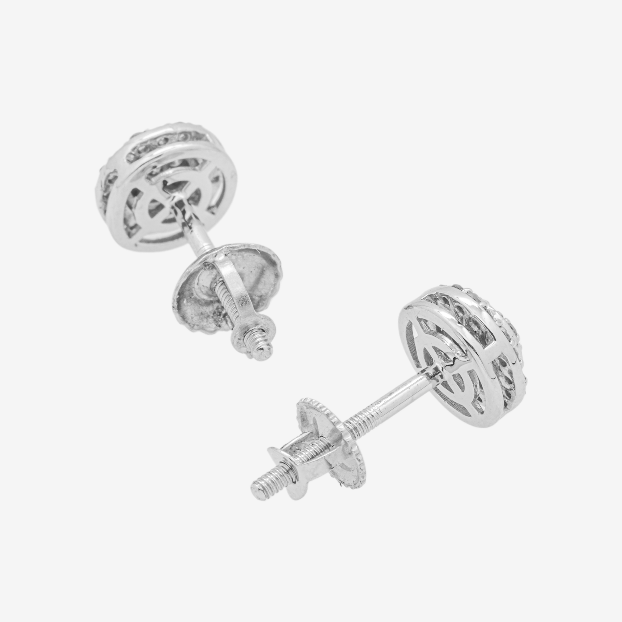 WHITE .23CT DIAMOND CIRCLE EARRINGS