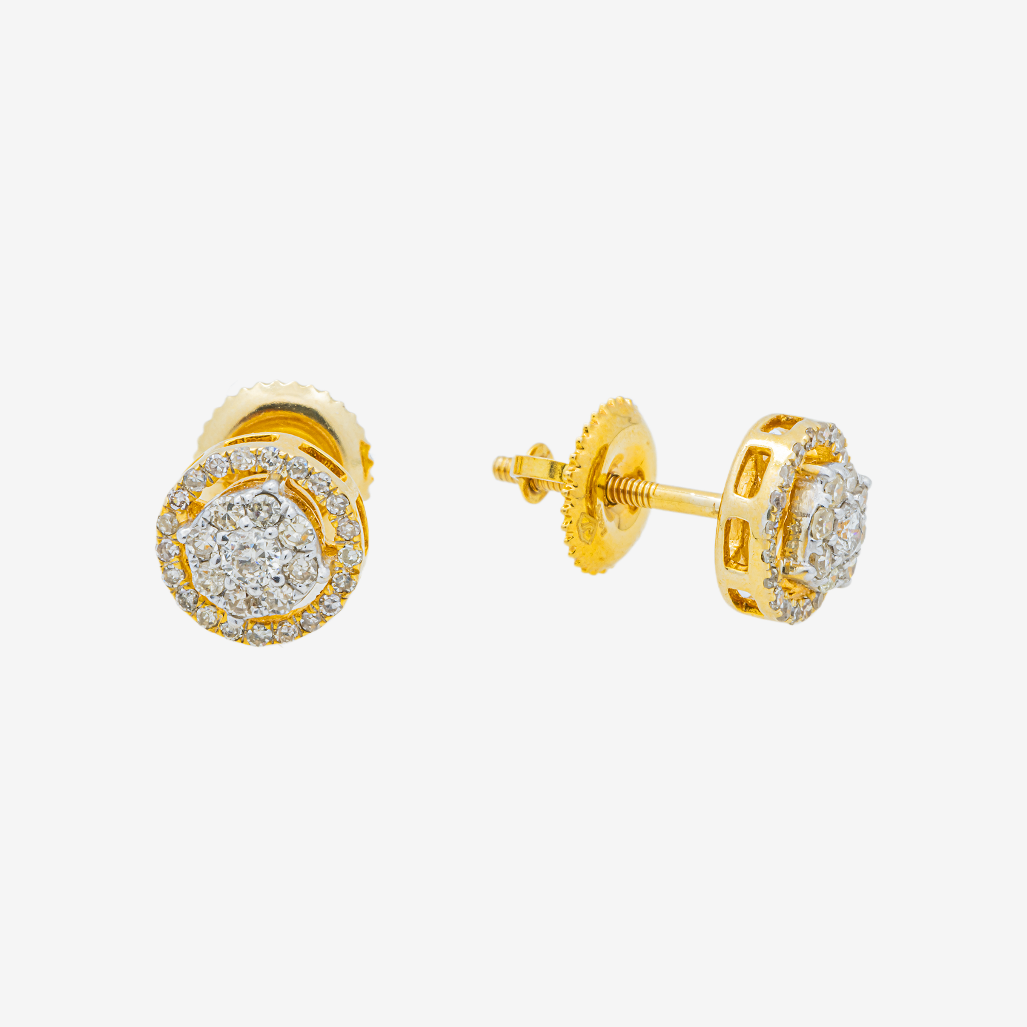 YELLOW .4CT DIAMOND CIRCLE EARRINGS