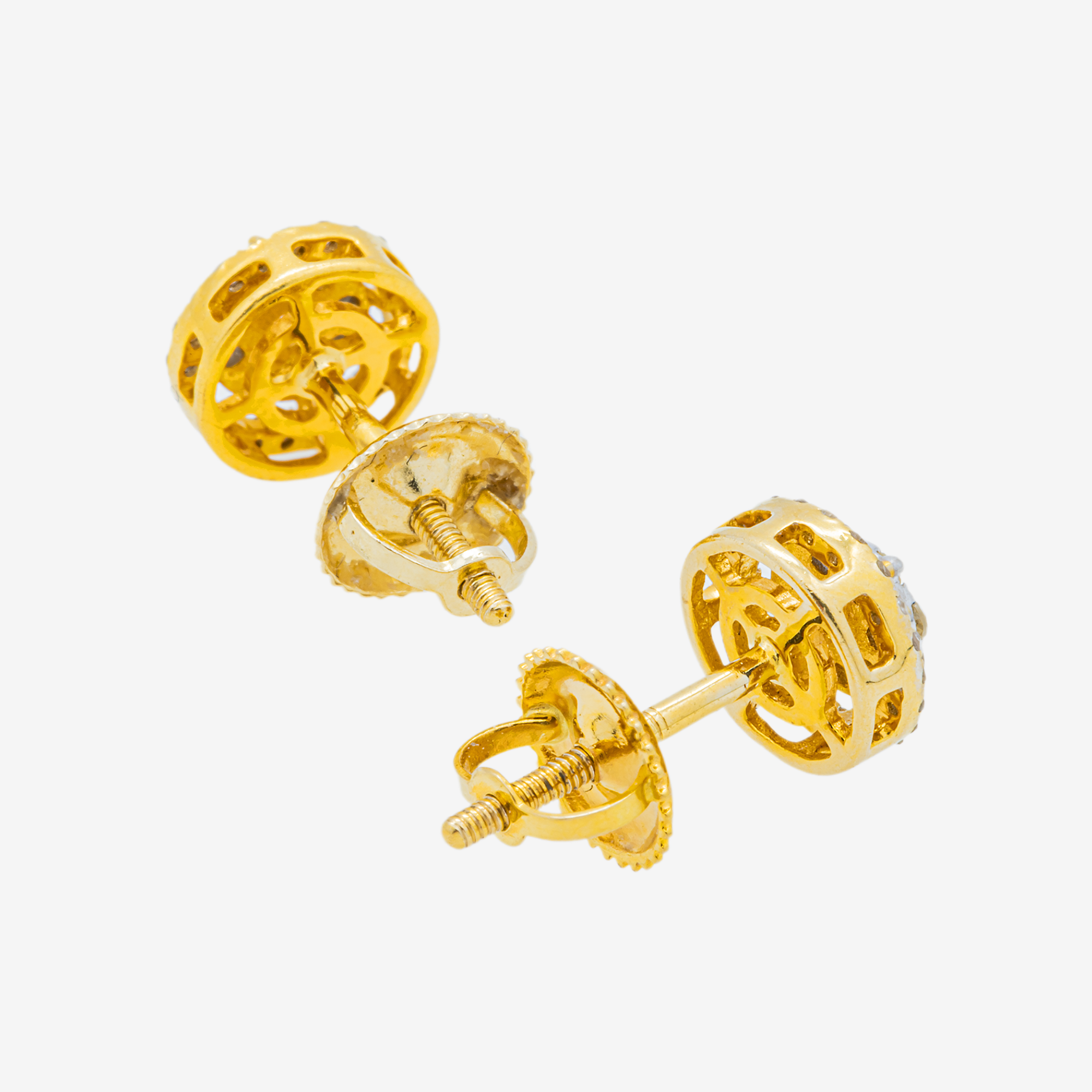 YELLOW .4CT DIAMOND CIRCLE EARRINGS