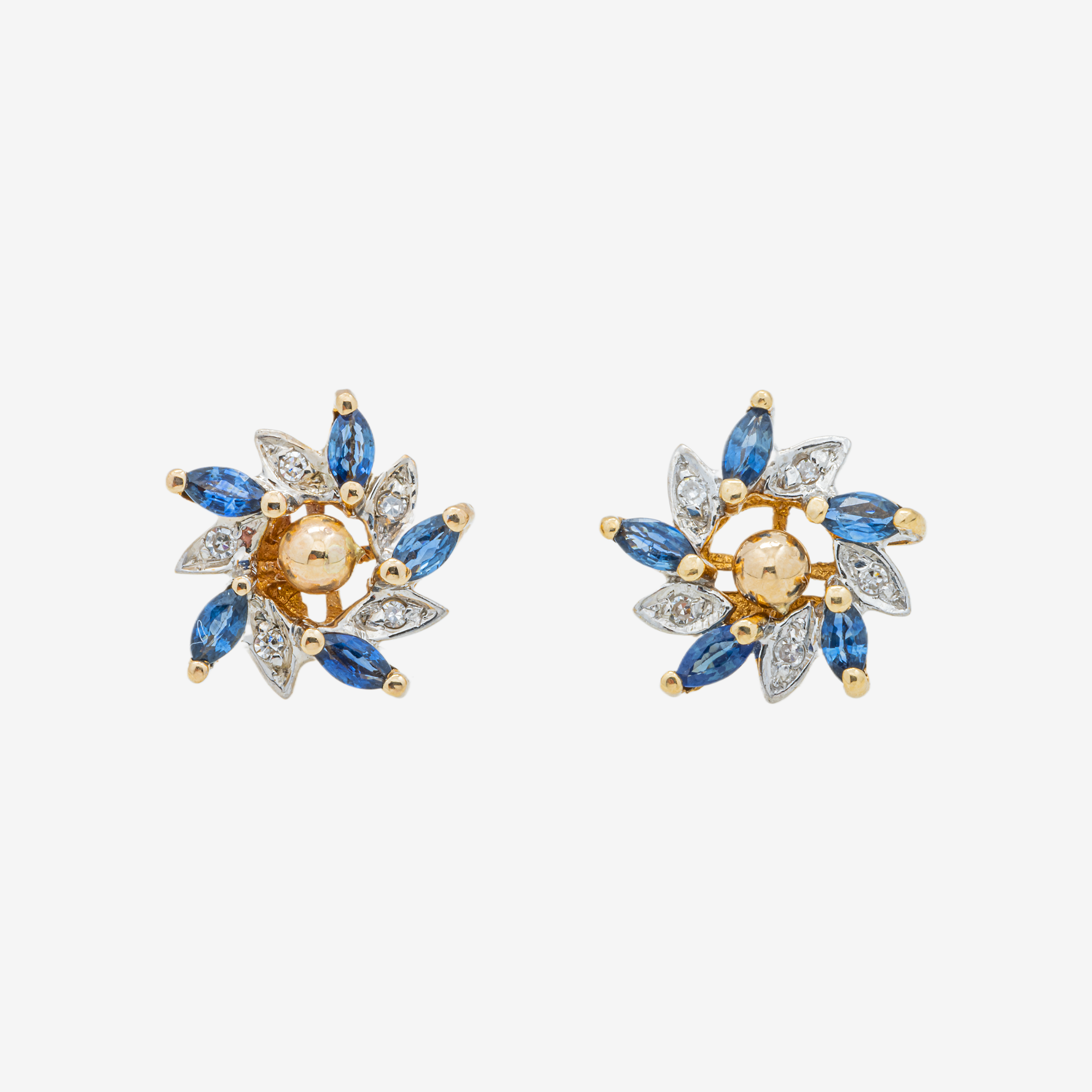 YELLOW DIAMOND FLOWER EARRINGS