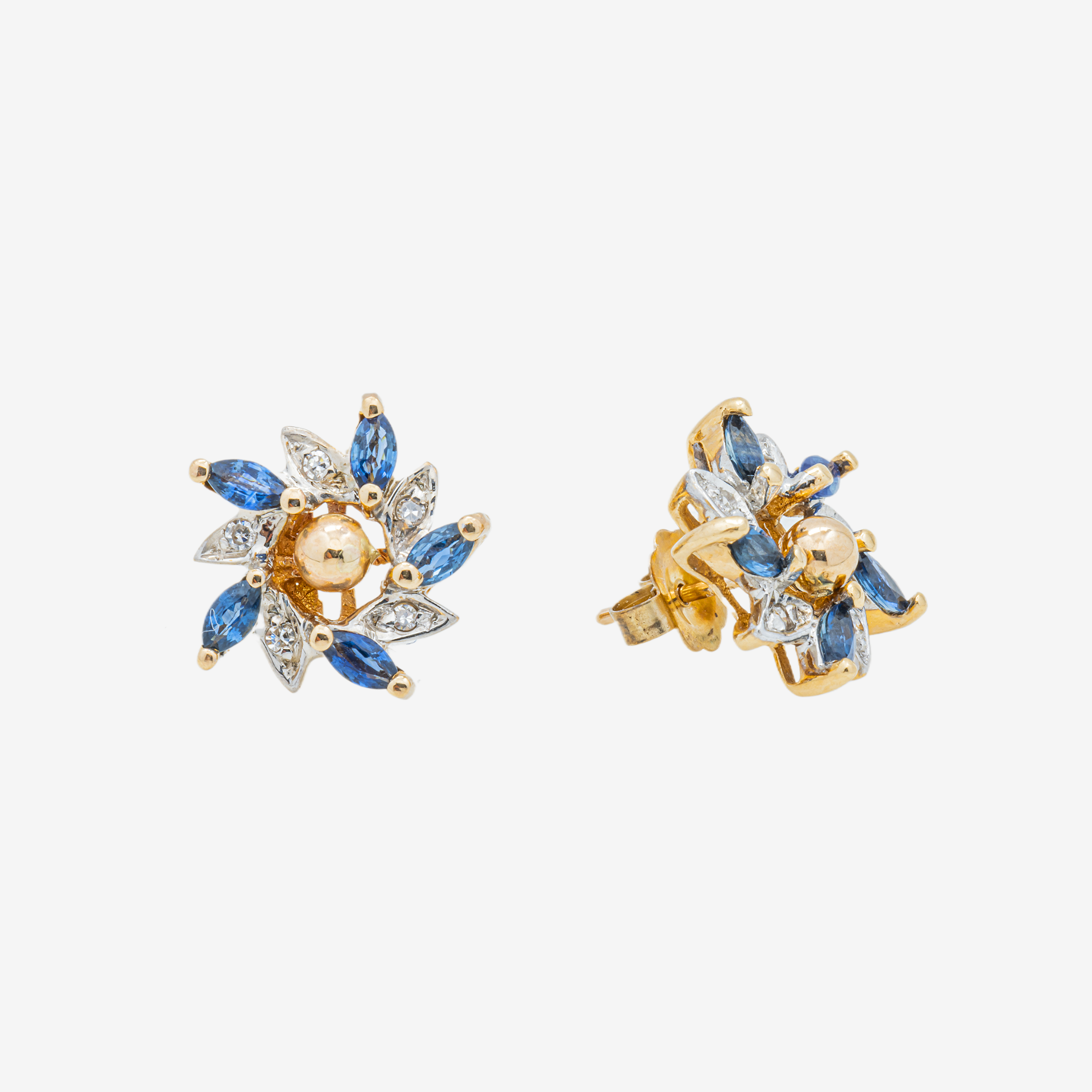 YELLOW DIAMOND FLOWER EARRINGS