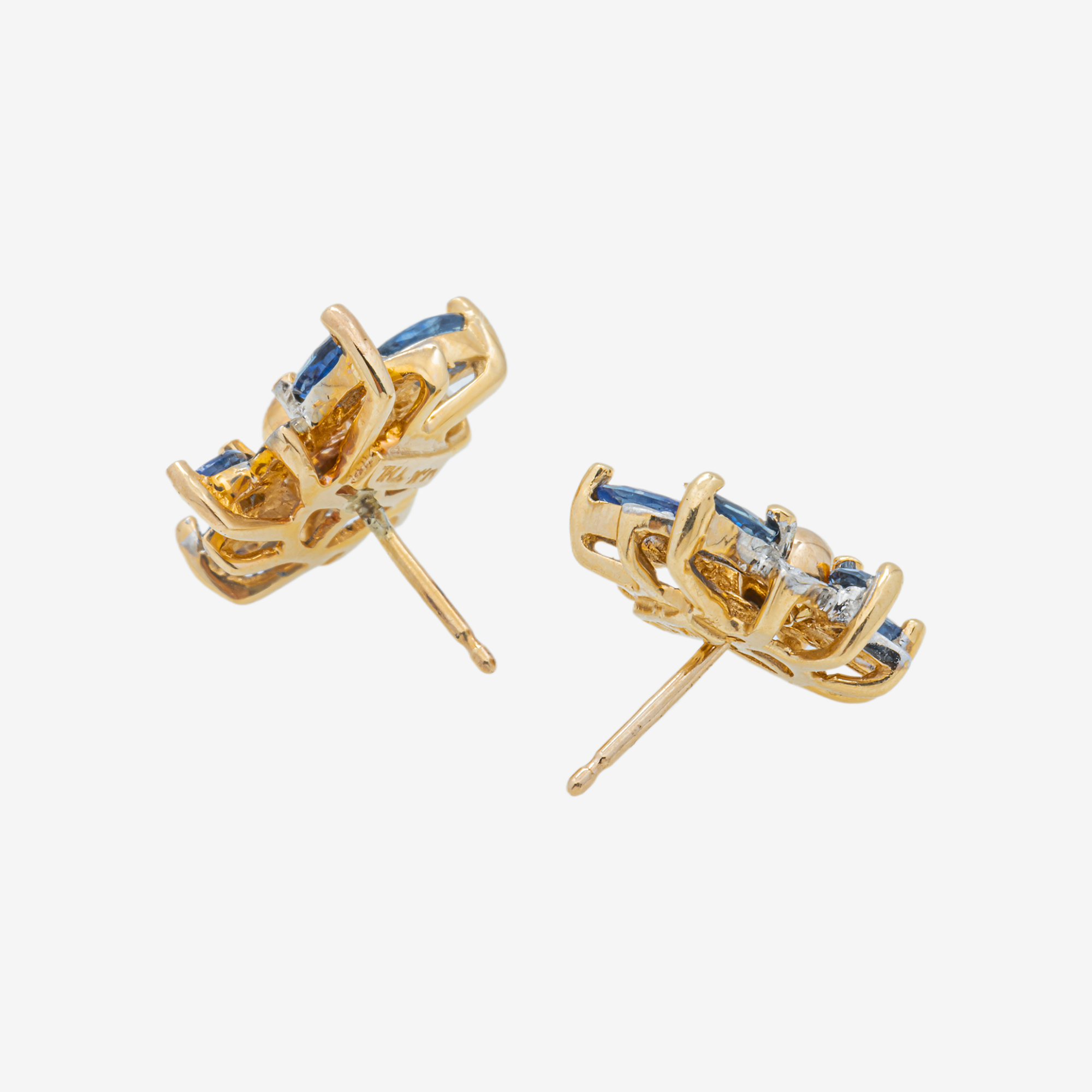 YELLOW DIAMOND FLOWER EARRINGS