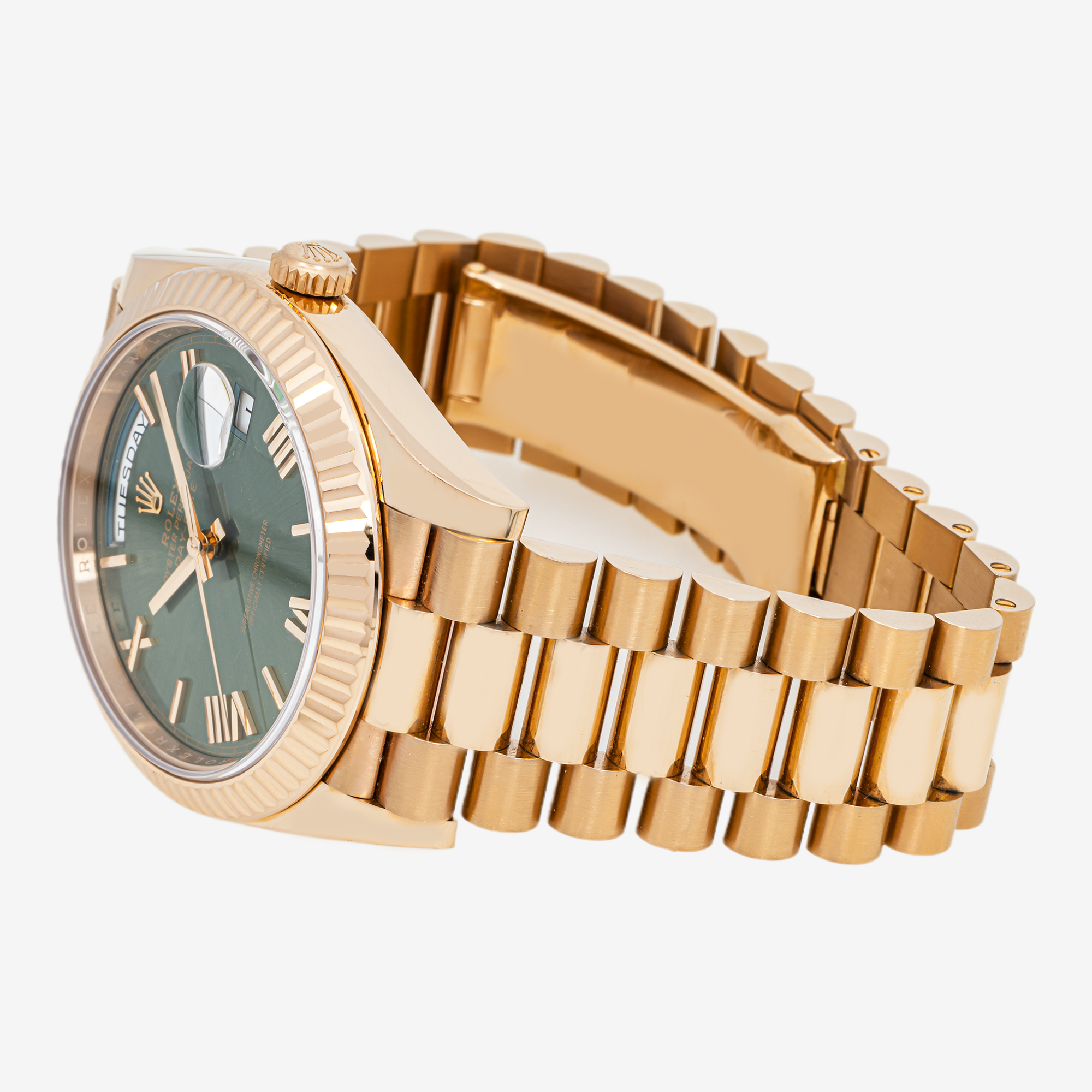 ROLEX DAY-DATE 40MM 228235 ROSE GOLD OLIVE GREEN DIAL
