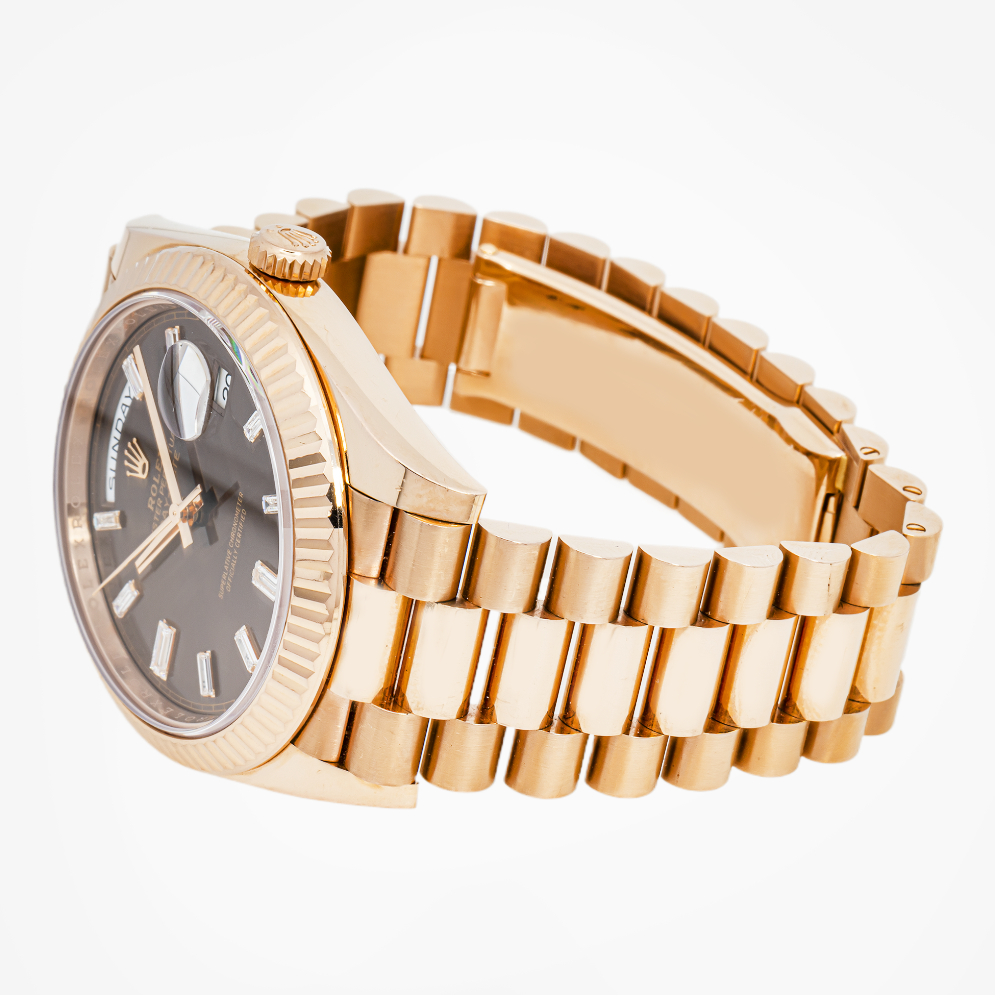 ROLEX DAY-DATE 40MM 228235 ROSE GOLD CHOCOLATE DIAL