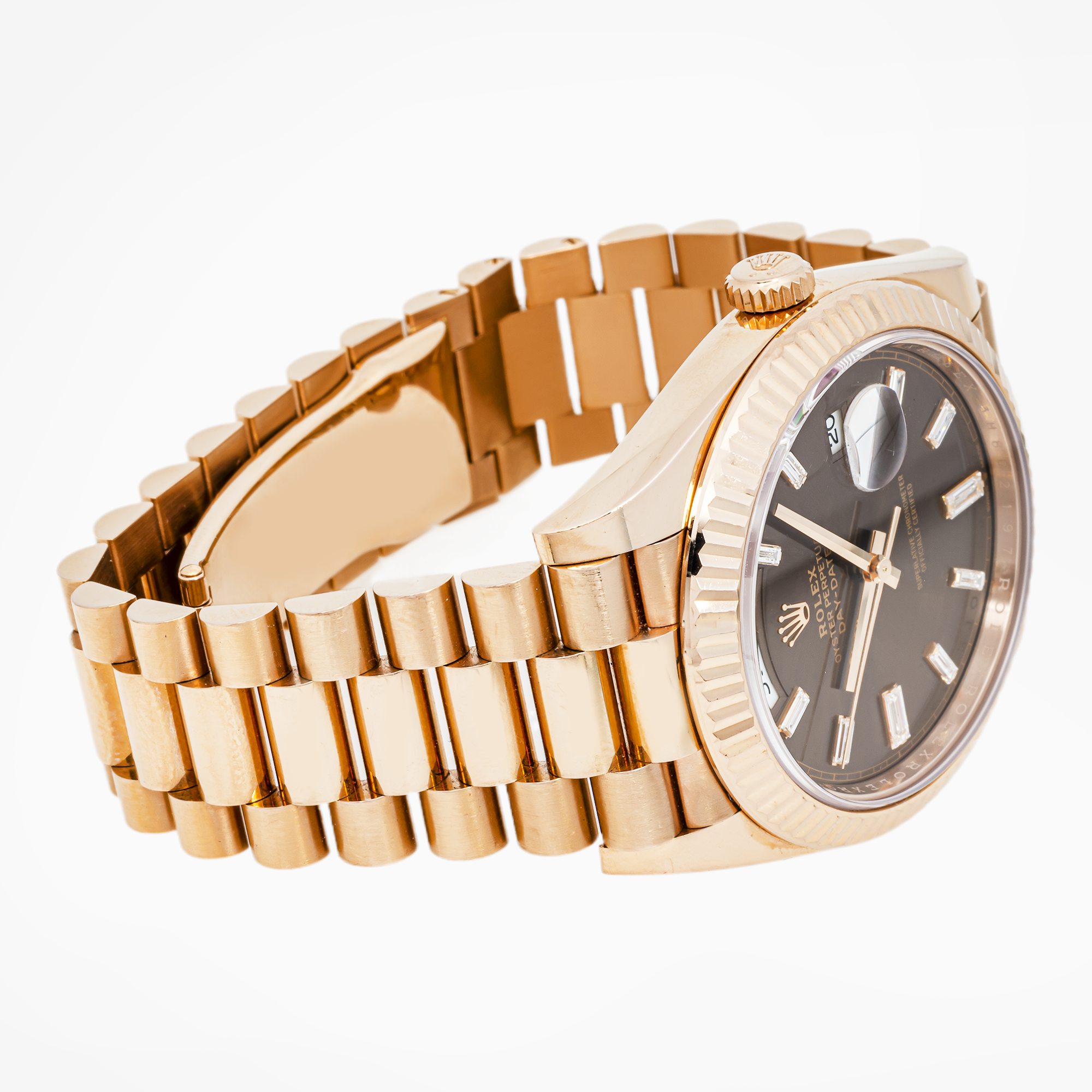 ROLEX DAY-DATE 40MM 228235 ROSE GOLD CHOCOLATE DIAL