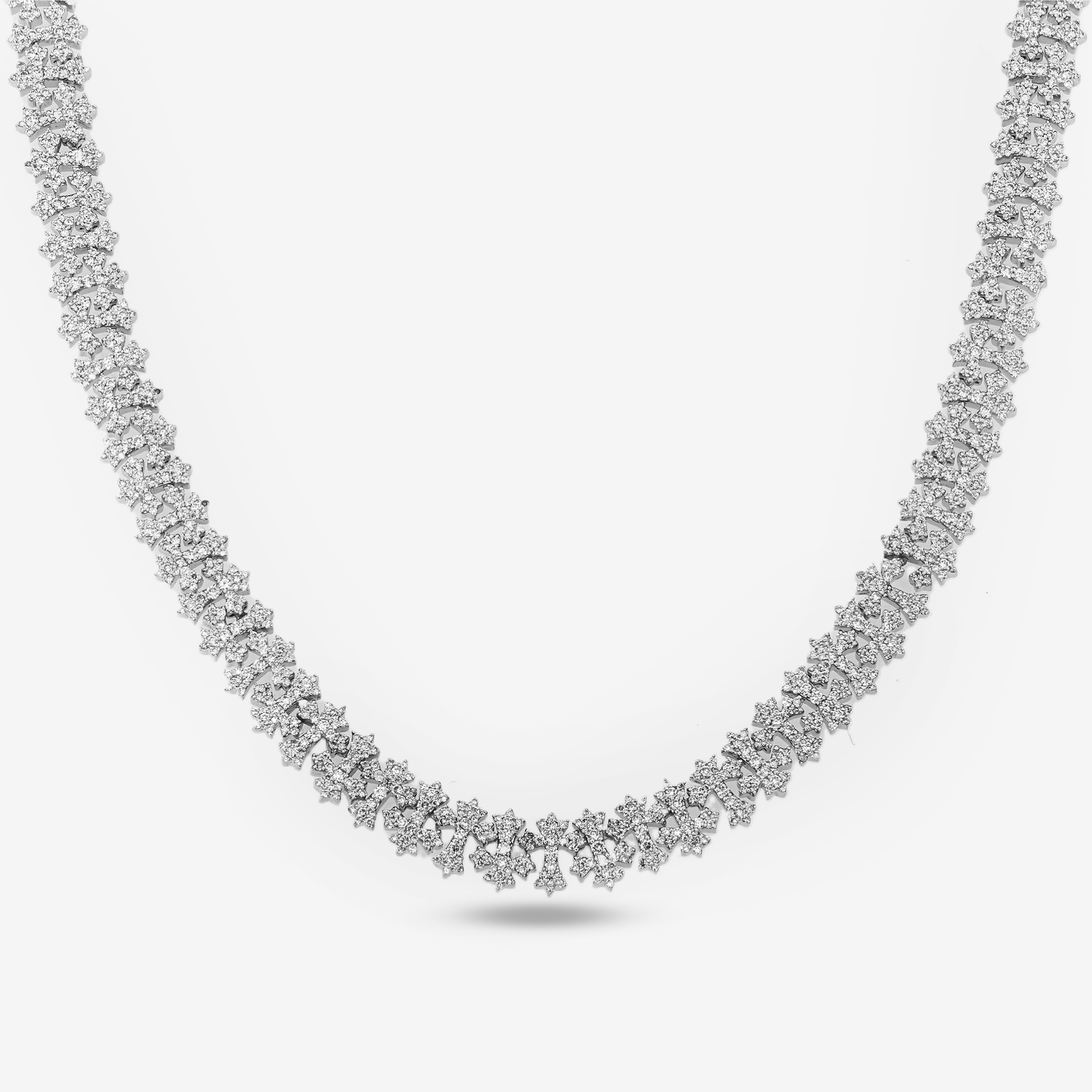 14K WHITE GOLD CROSS LINK CHAIN (DETAILS)