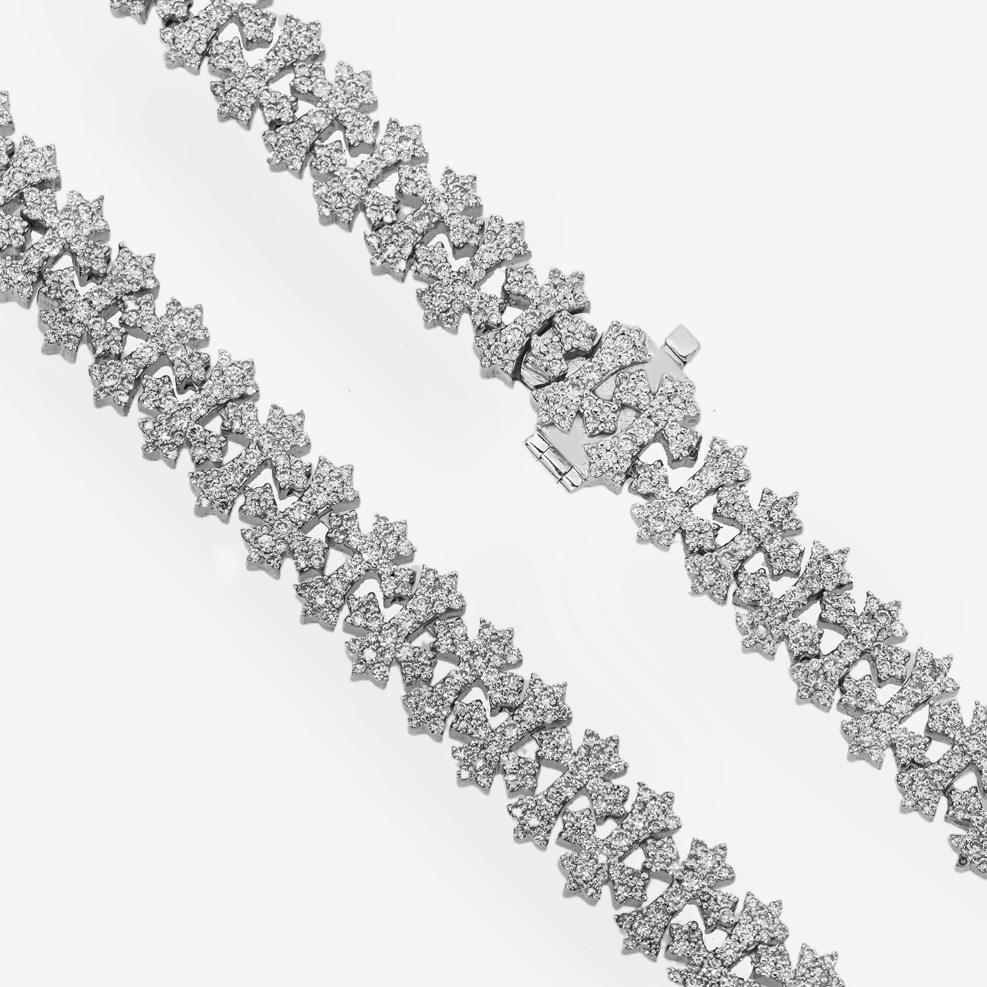 14K WG CROSS LINK FULL DIAMOND CHAIN