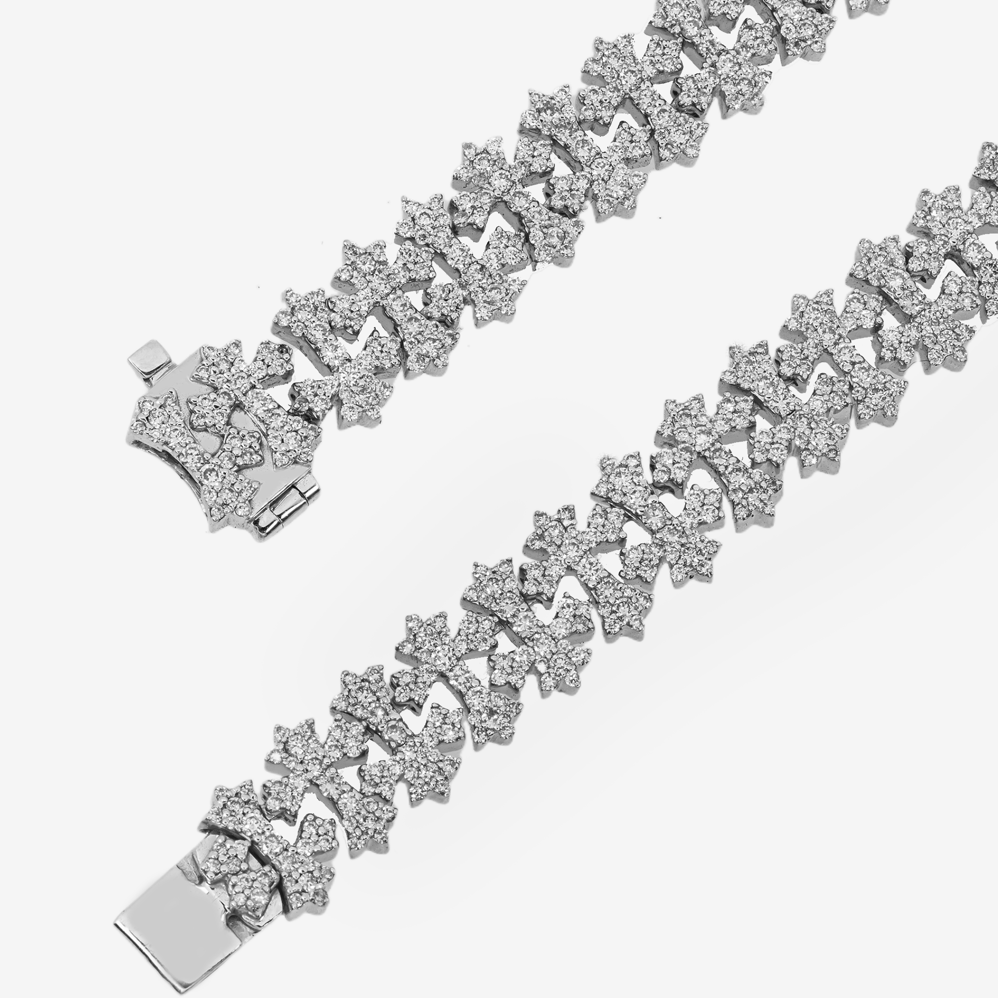 14K WG CROSS LINK FULL DIAMOND CHAIN
