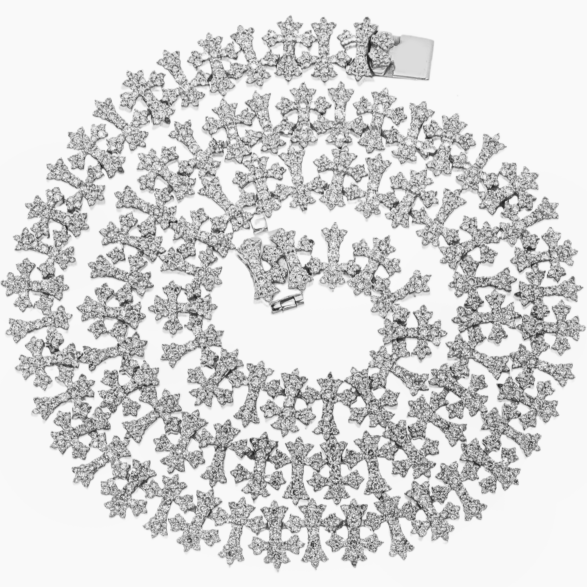 14K WHITE GOLD CROSS LINK CHAIN (DETAILS)