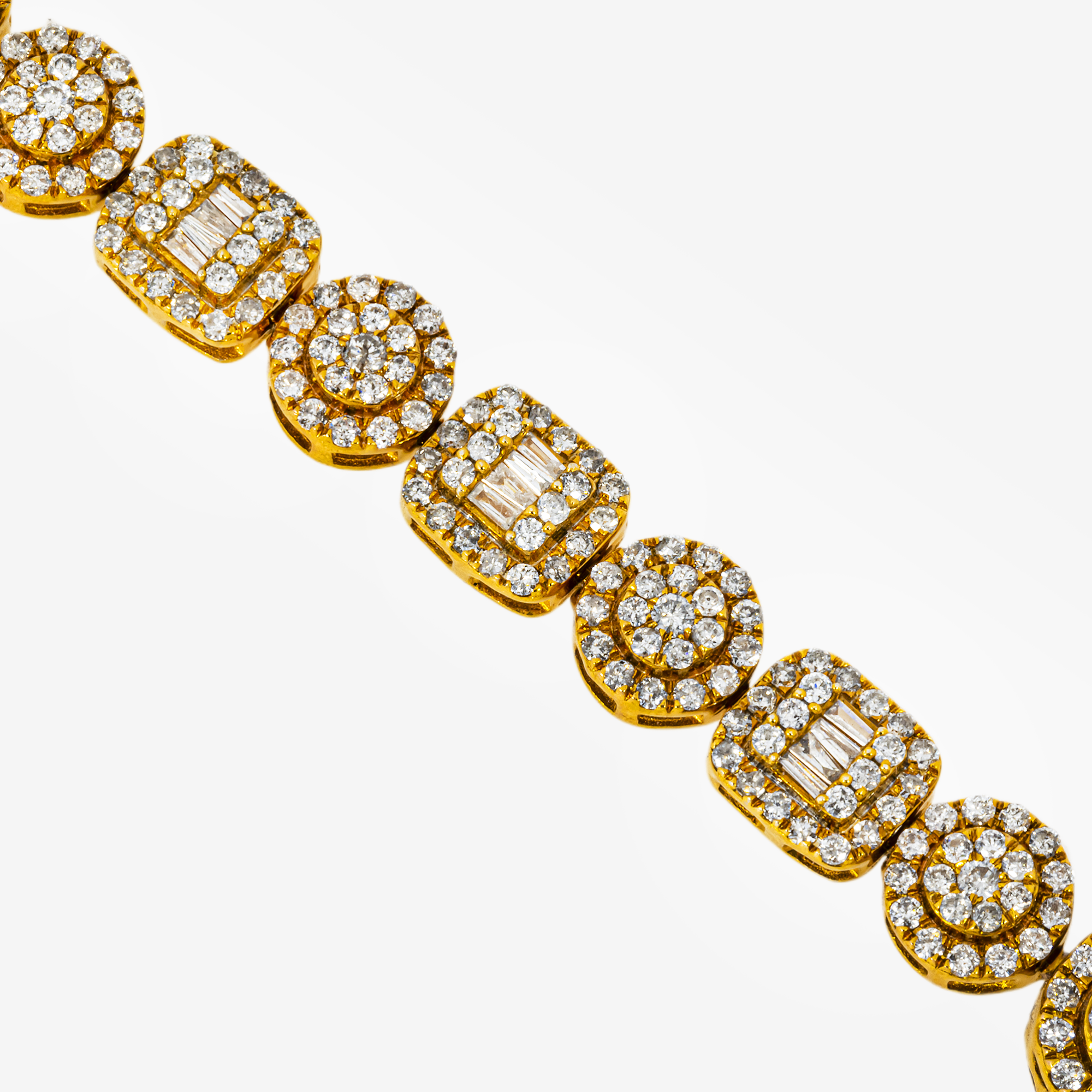 14K 8.25" / 8MM ROSE BAGGUETTE LINK BRACELET WITH 8CT DIAMONDS