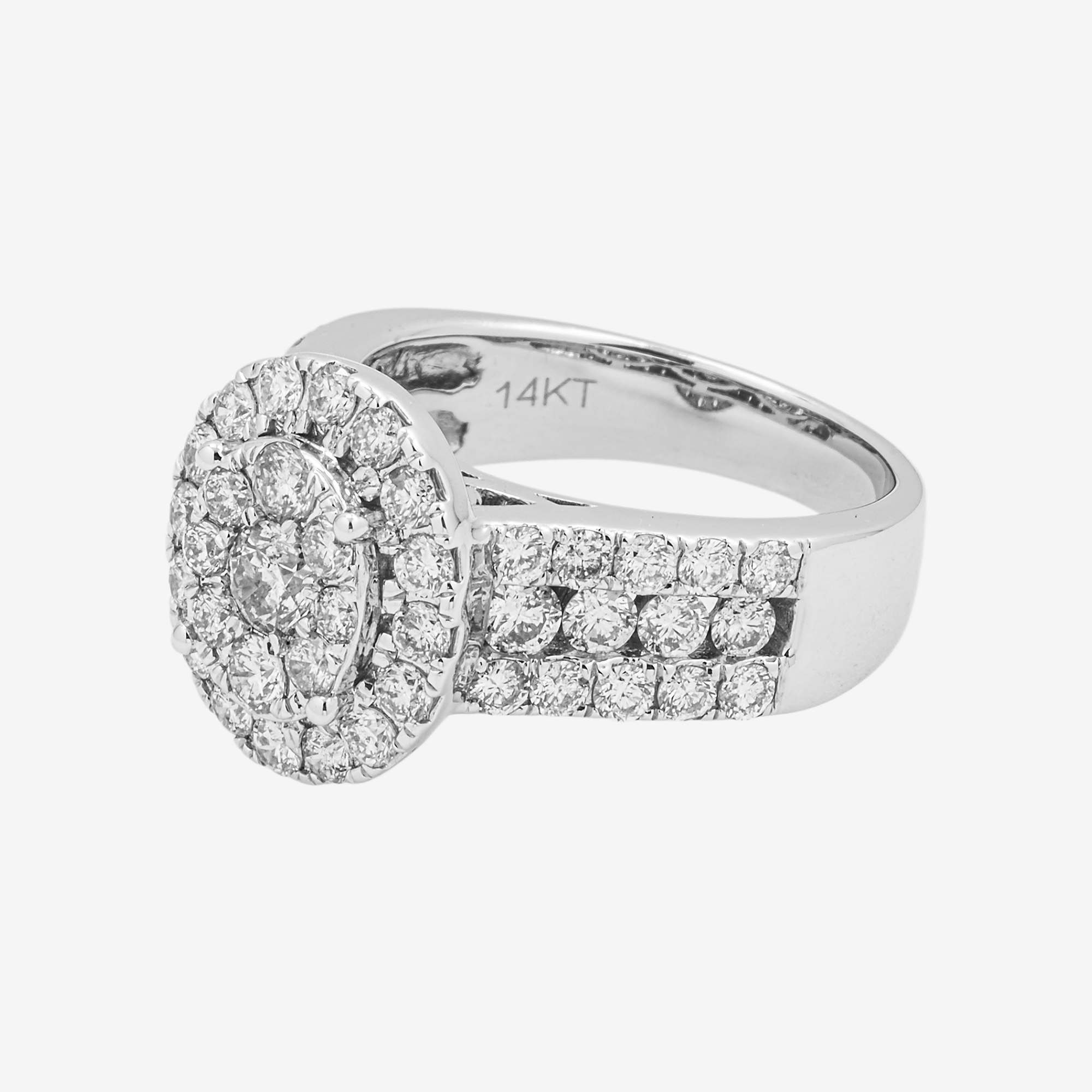 14K ROUND DIAMOND RING IN WG 2.6CT DIAMONDS