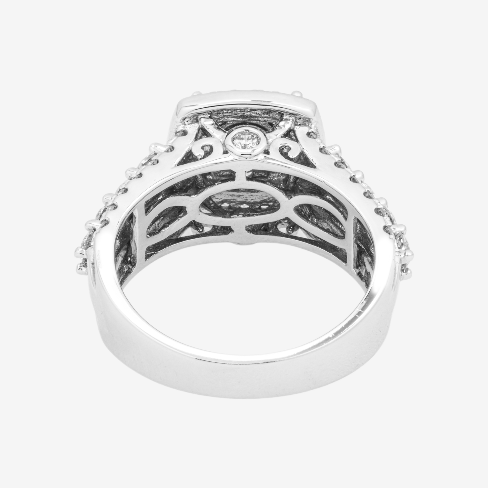 14K SQUARE DIAMOND RING IN WG 3CT DIAMONDS