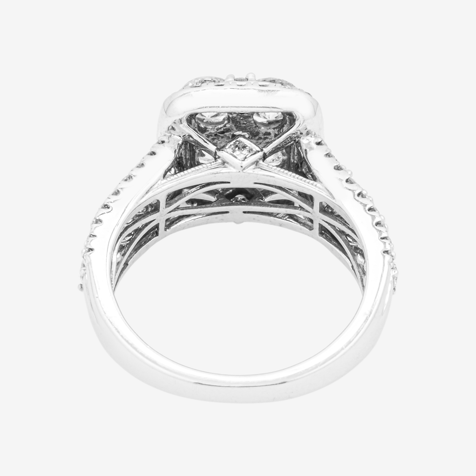 14K SQUARE DIAMOND RING IN WG 2.53 CT