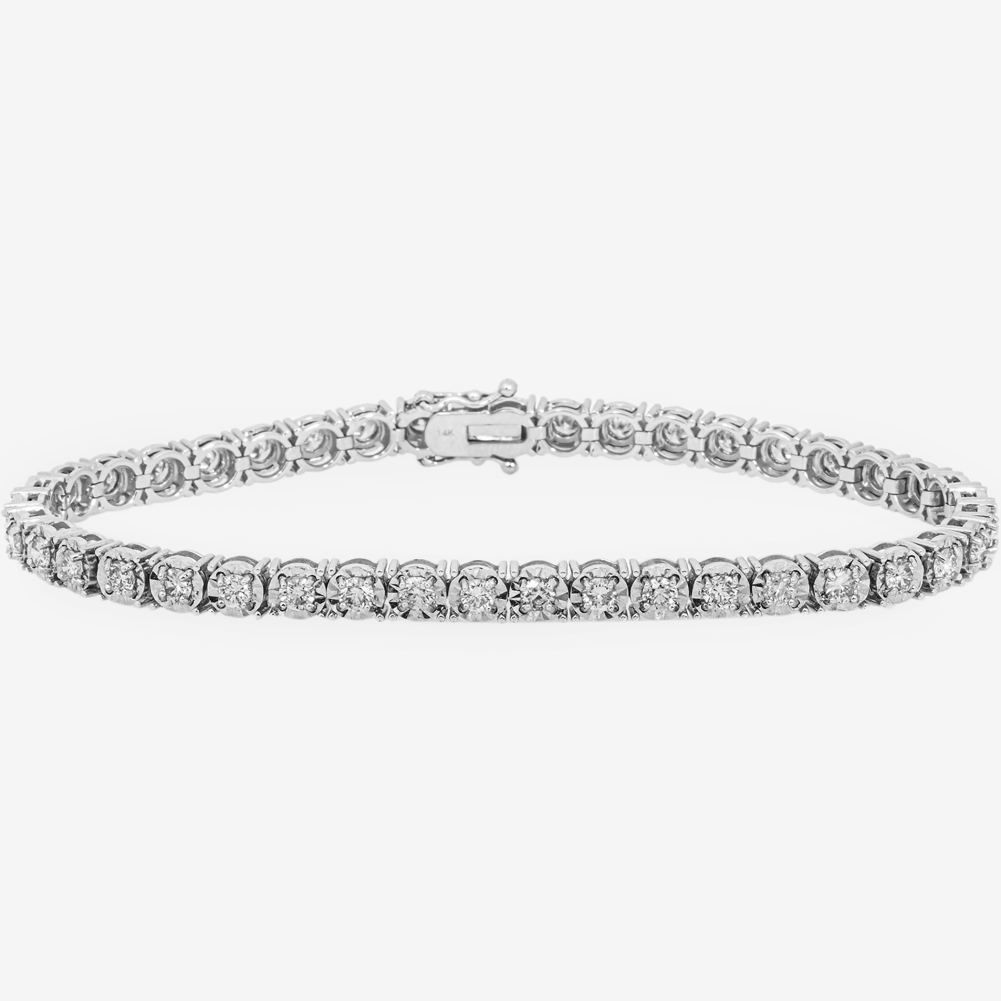 WHITE GOLD ILLUSION SET TENNIS BRACELET