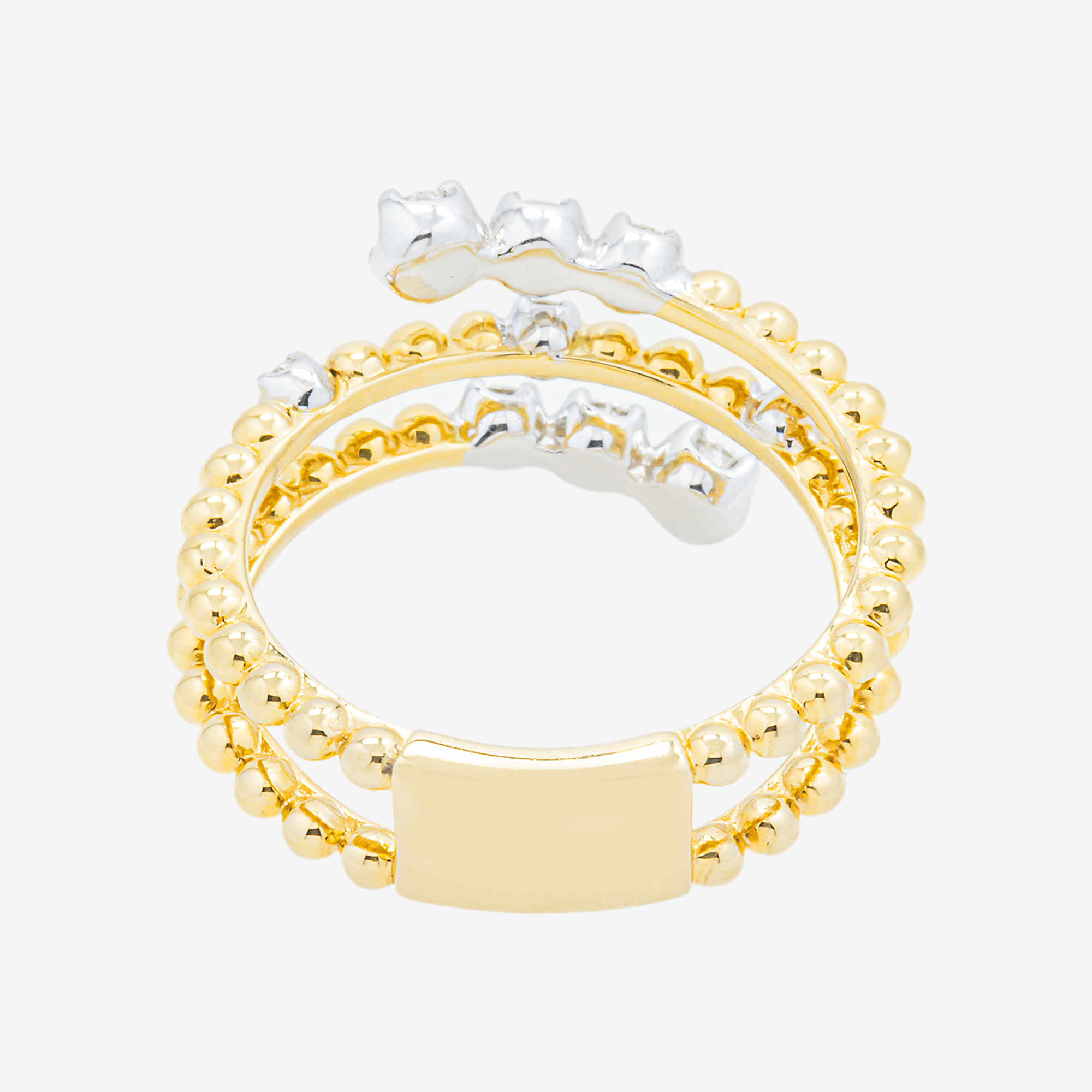 14K 3 ROW WRAP RING DIAMOND RING IN YG 1.5 CT DIAMONDS