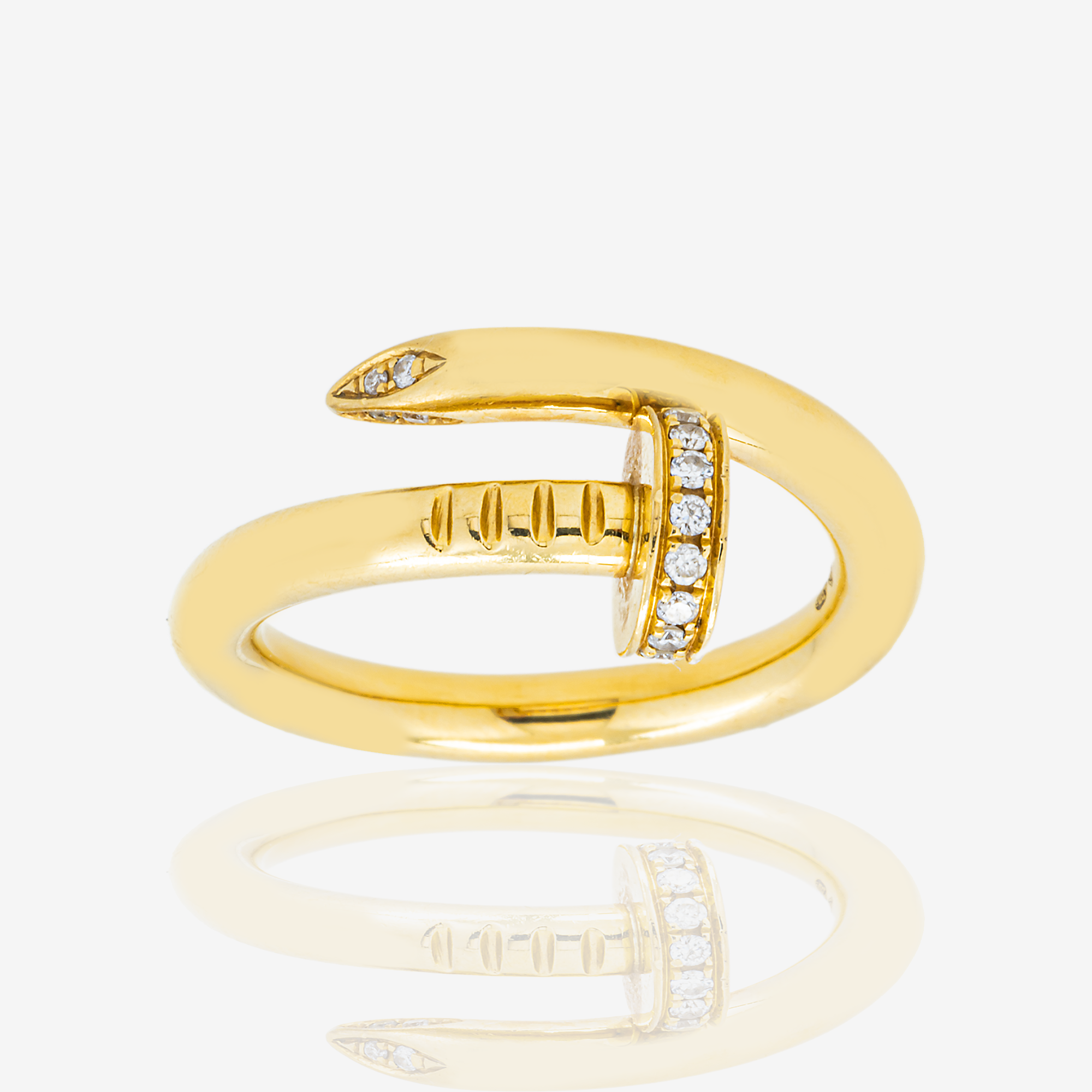 18K WRAP AROUND NAIL RING IN YG