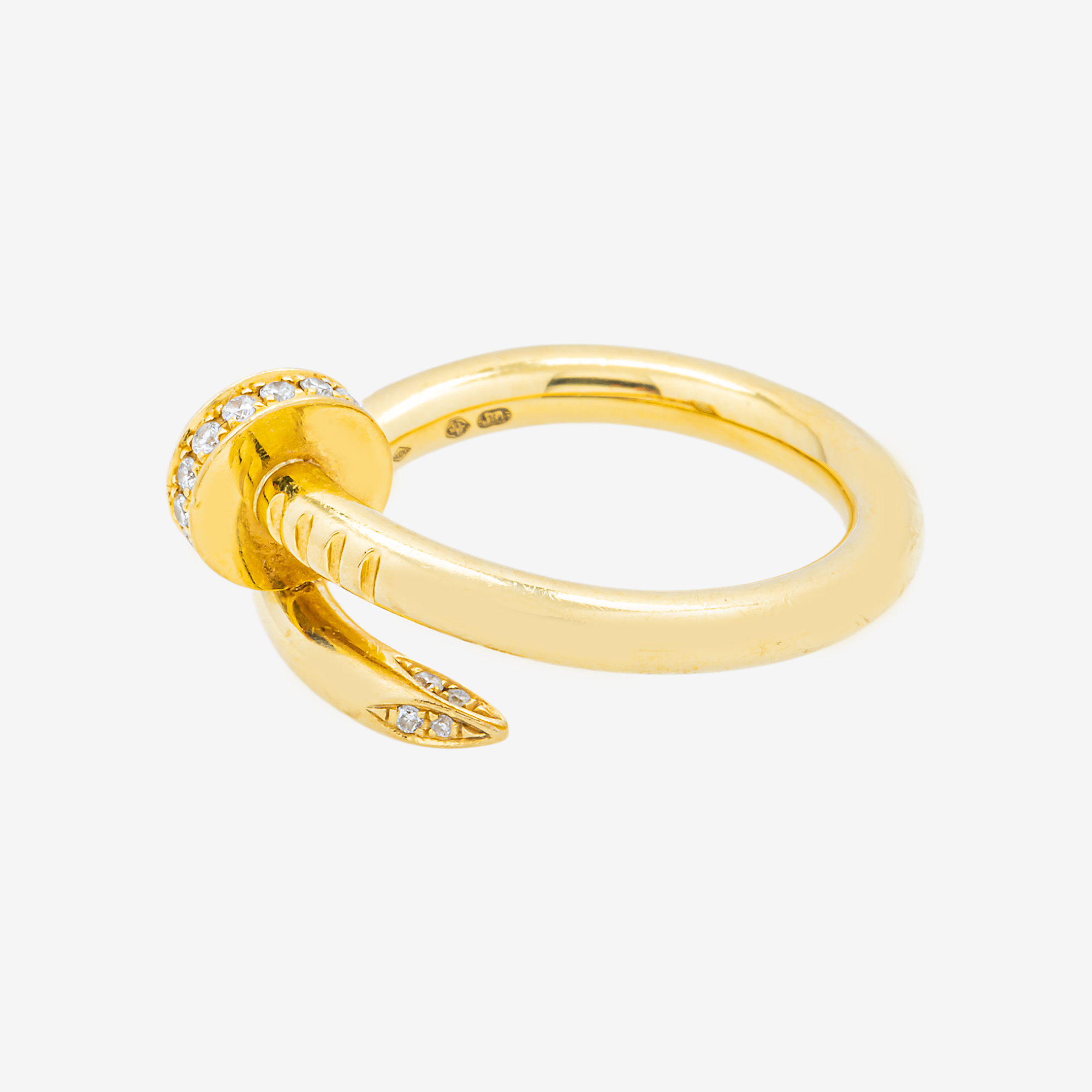 18K WRAP AROUND NAIL RING IN YG