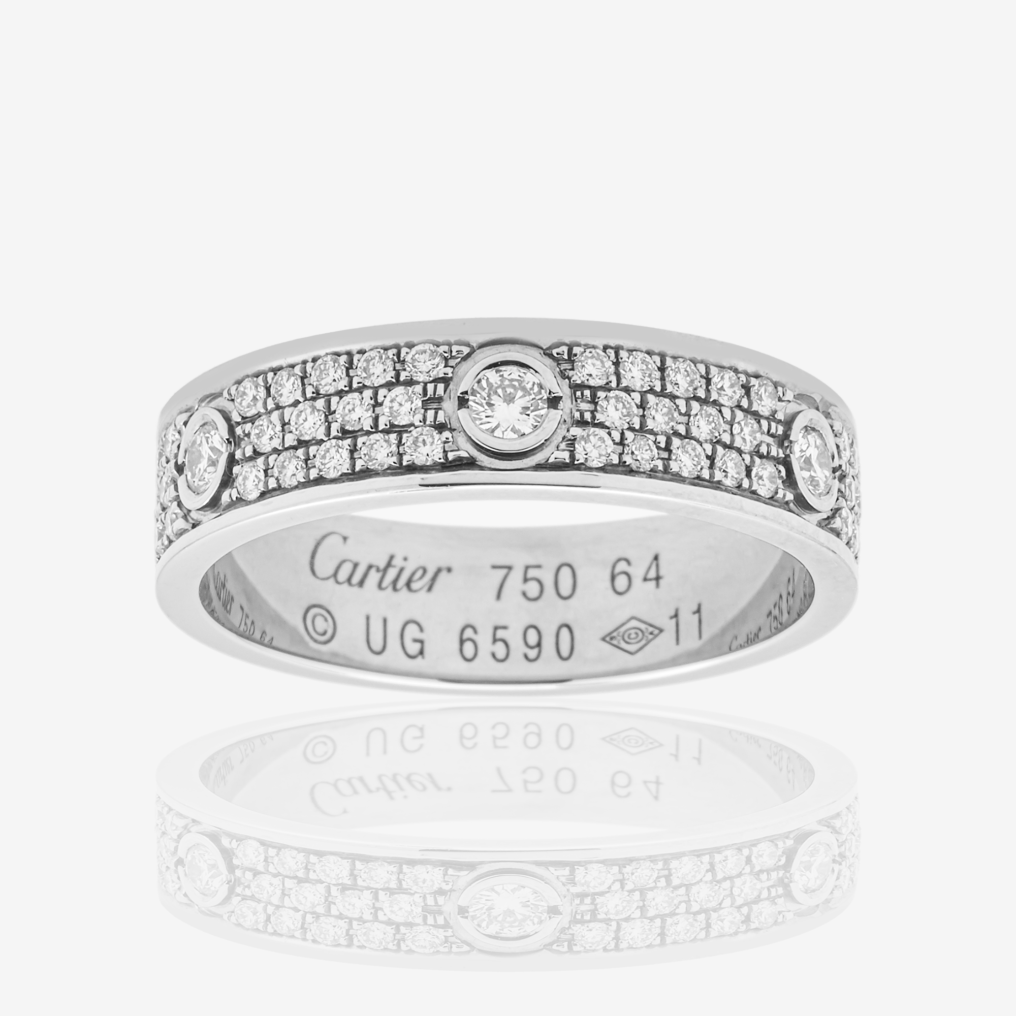 18K CARTIER DIAMOND RING IN WG
