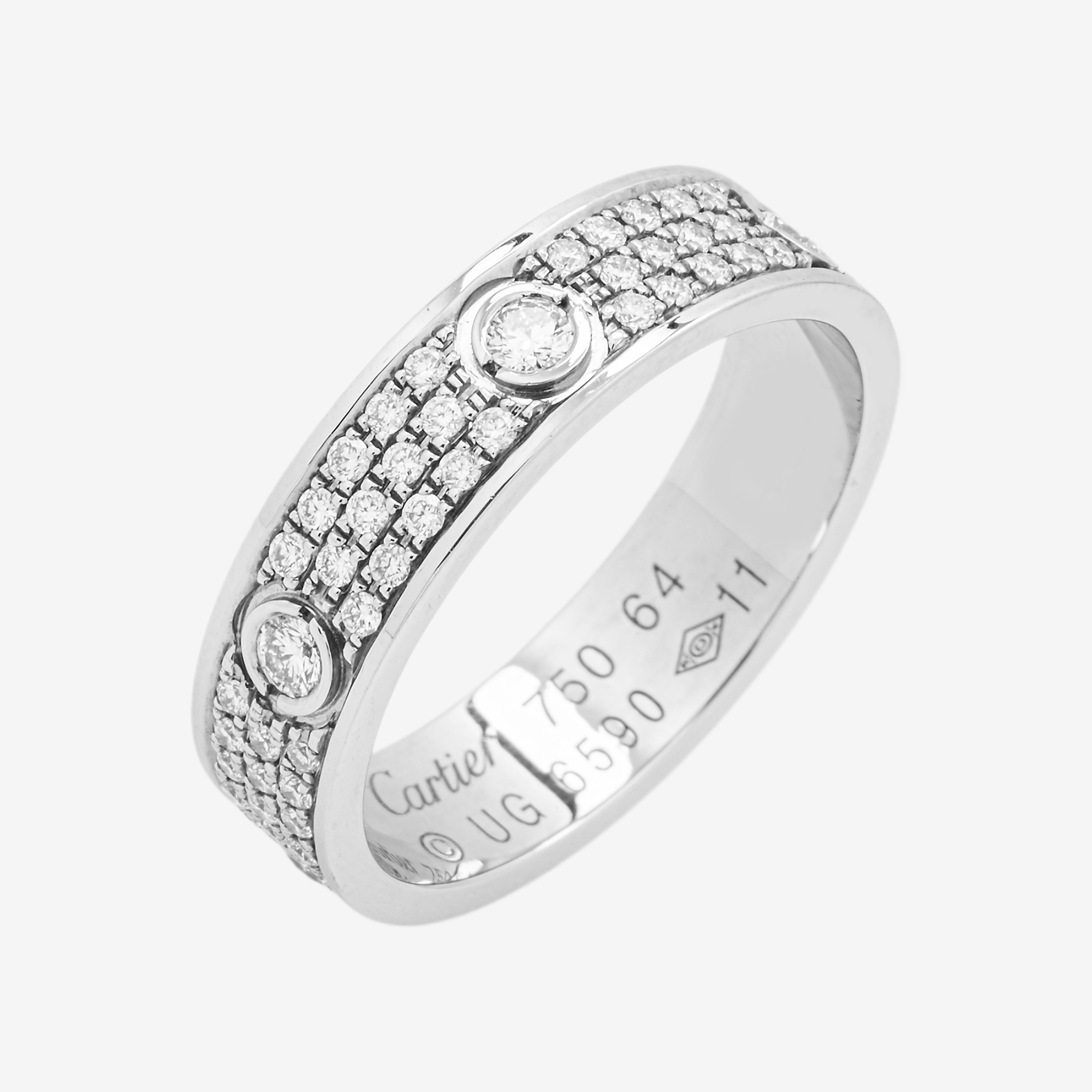 18K CARTIER DIAMOND RING IN WG
