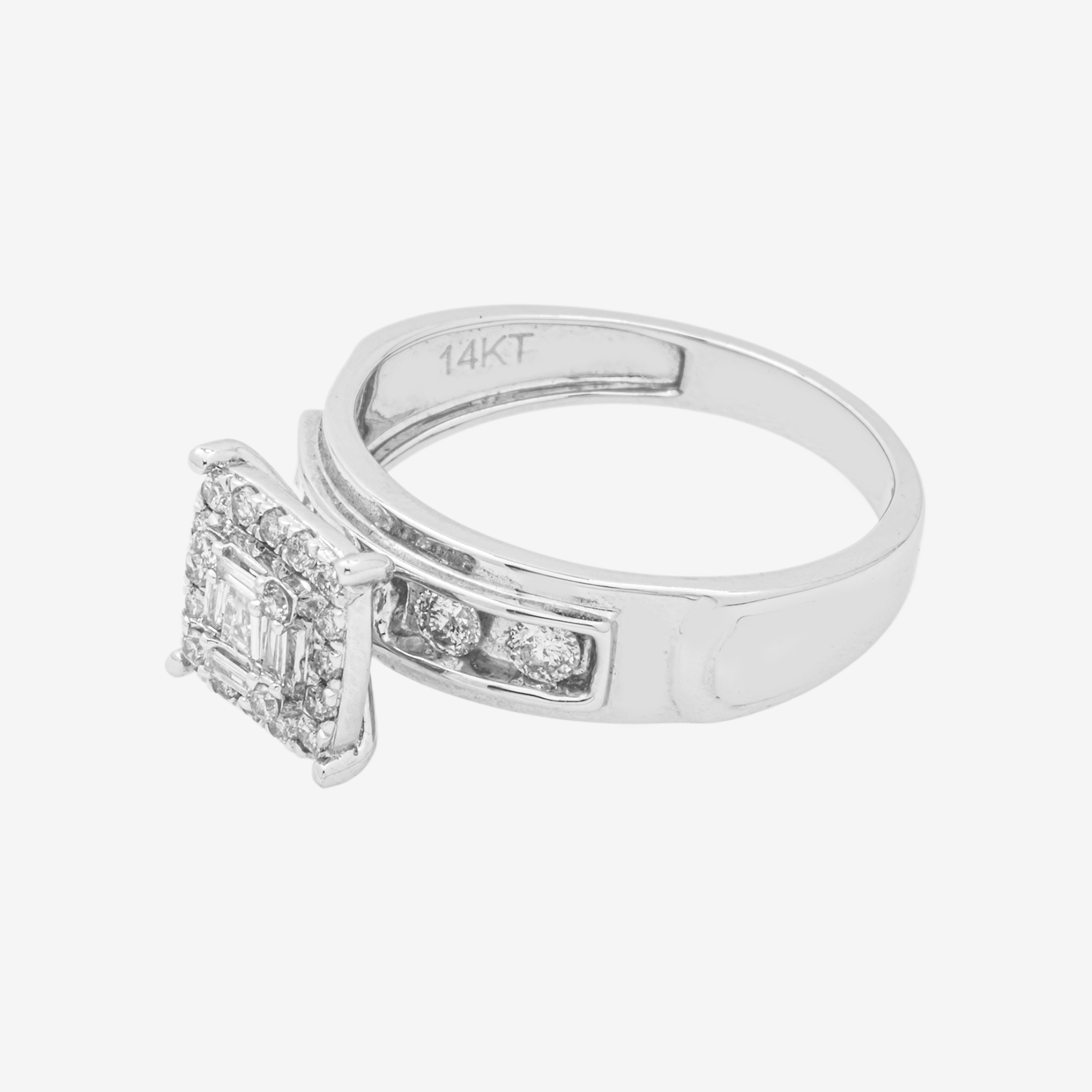 DIAMOND SQUARE WITH A CHANEL SET BAND IN WG 1.15 CT DIAMONDS