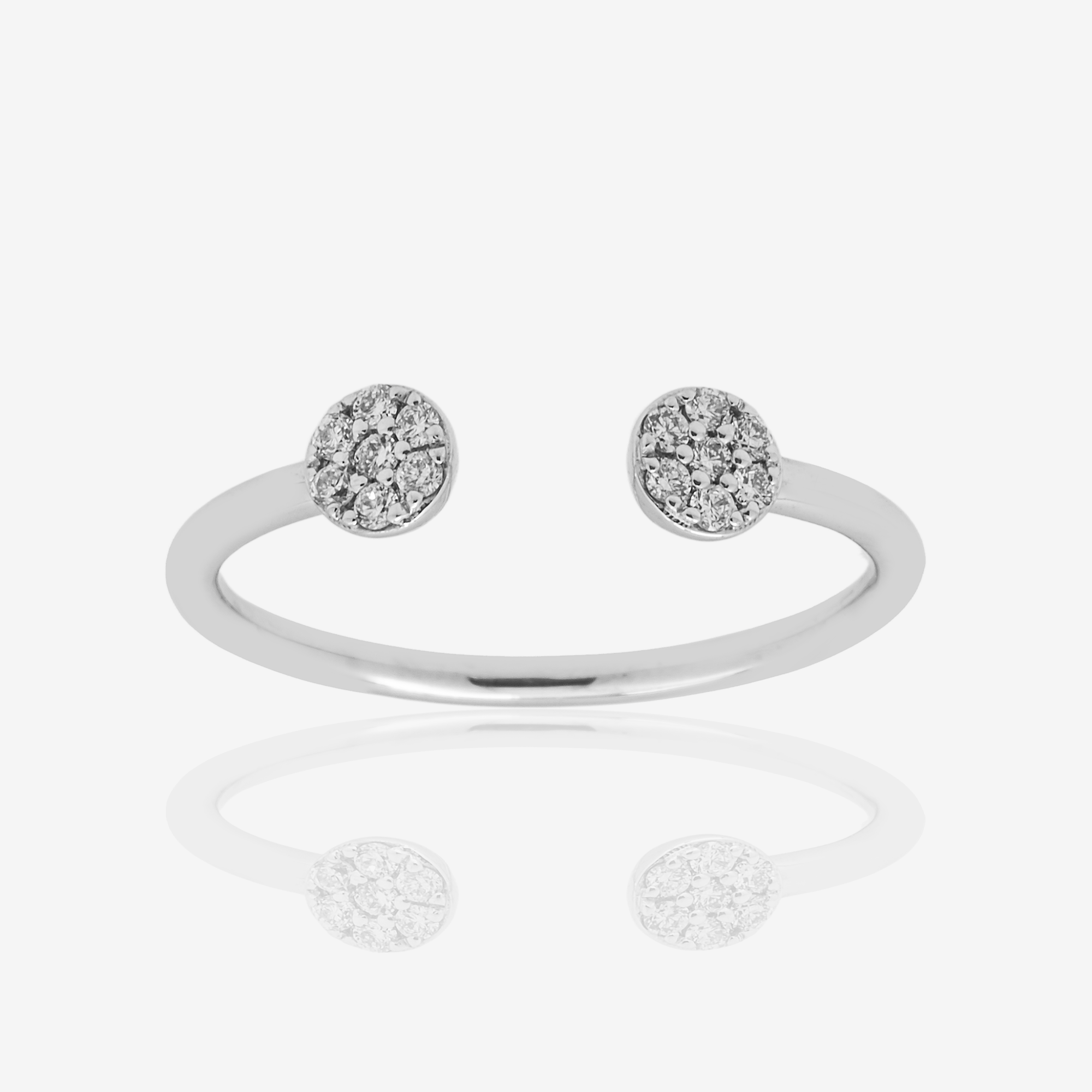 DOUBLE CIRCLE DIAMOND RING IN WG 1.15 CT DIAMONDS