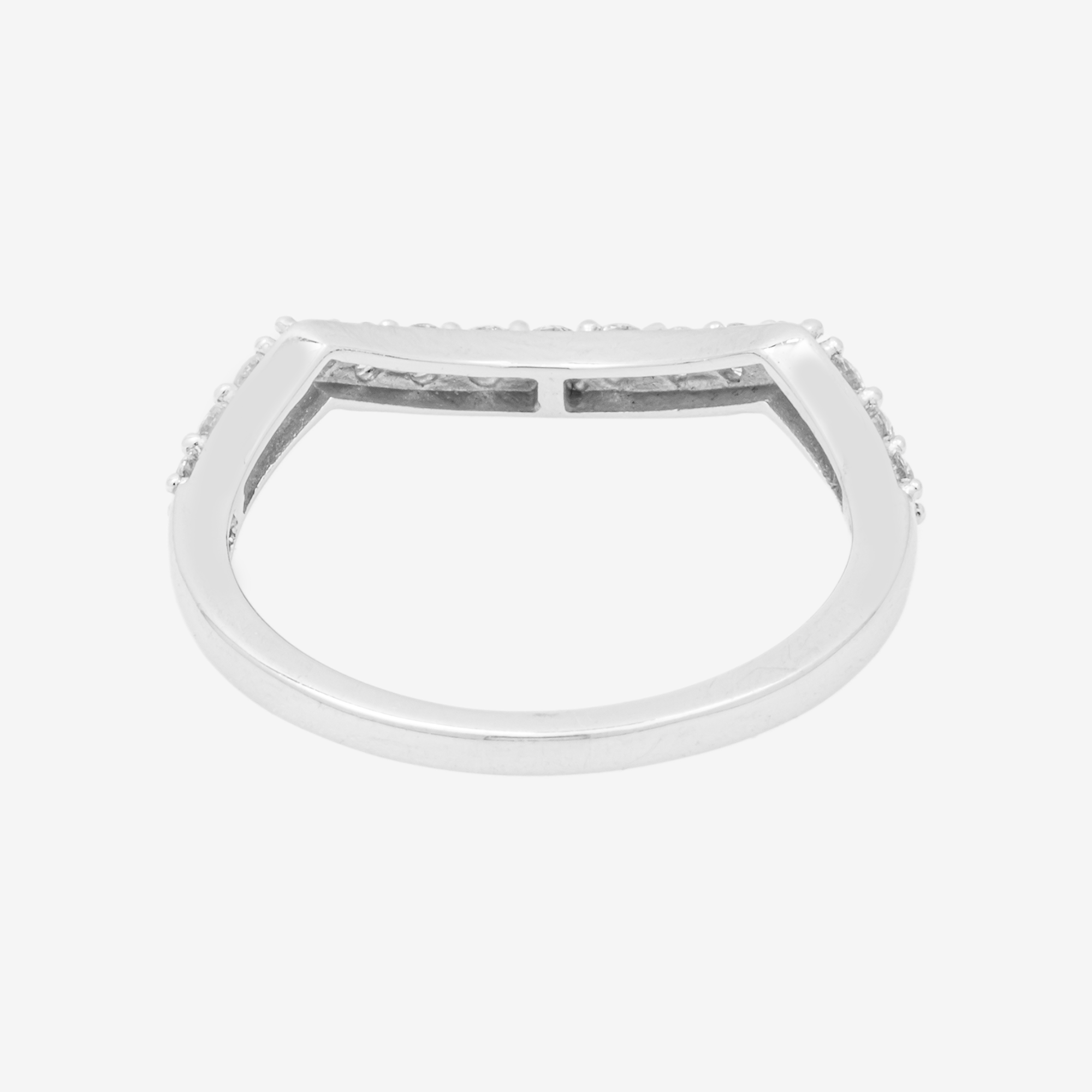 14K SINGLE WAVY DIAMOND RING IN WG 1.3 CT DIAMONDS