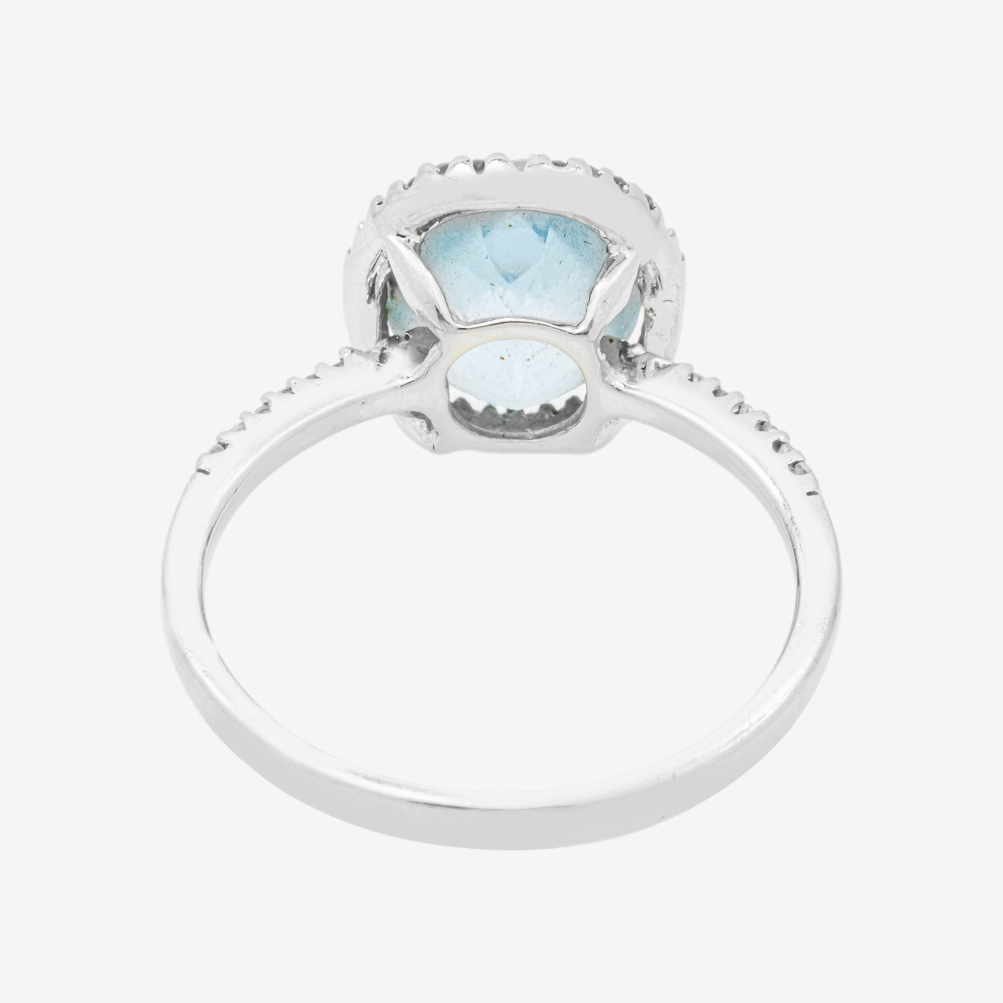ROUND LIGHT BLUE DIAMOND RING IN WG 1.15CT DIAMONDS