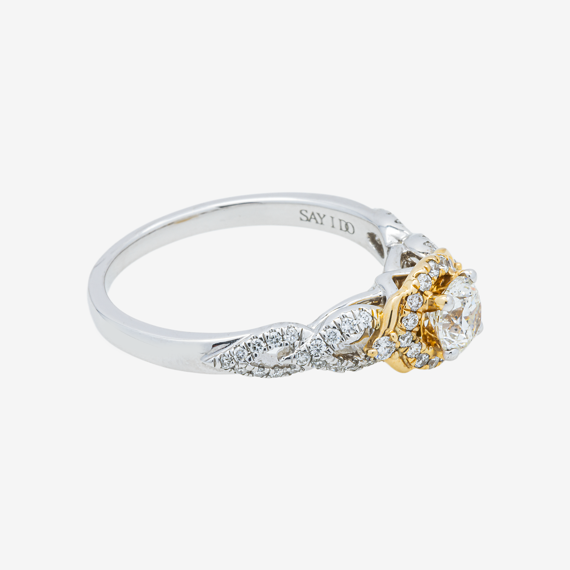 TWO TONE DIAMOND RING IN WG/YG .85CT DIAMONDS