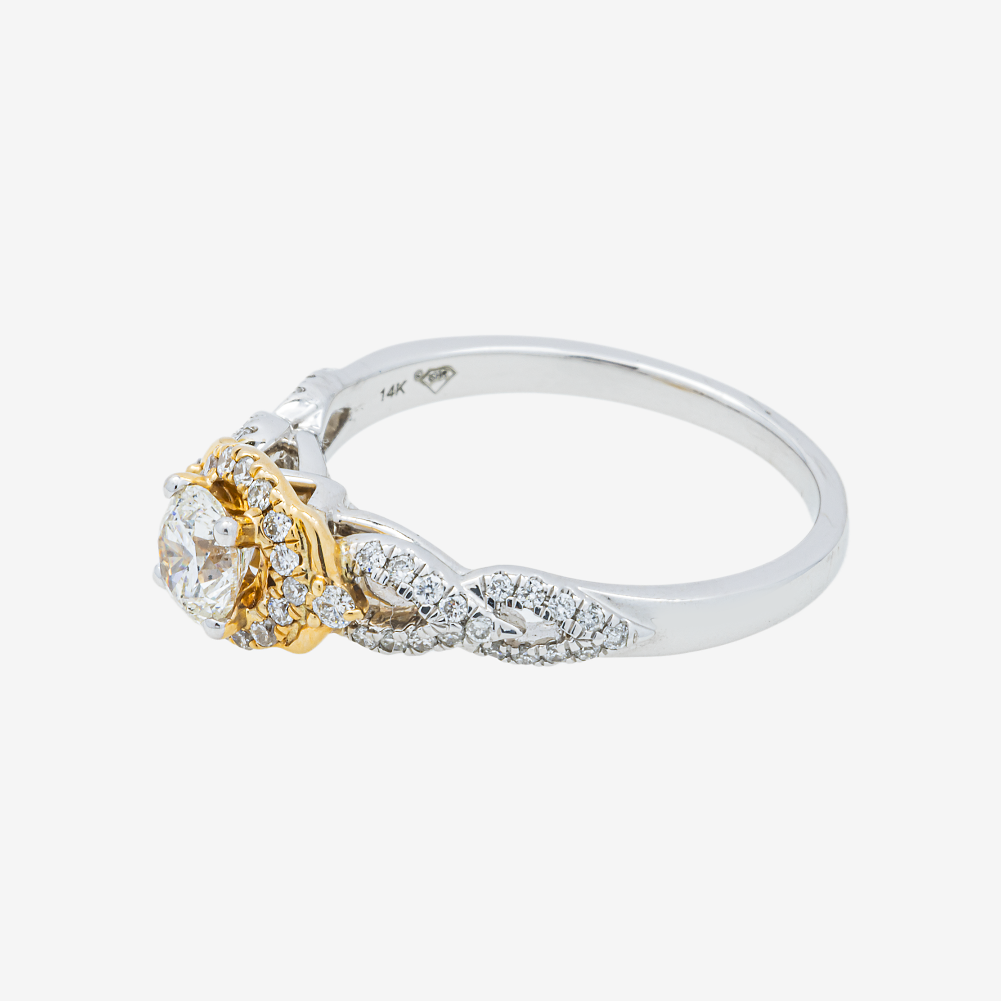 TWO TONE DIAMOND RING IN WG/YG .85CT DIAMONDS