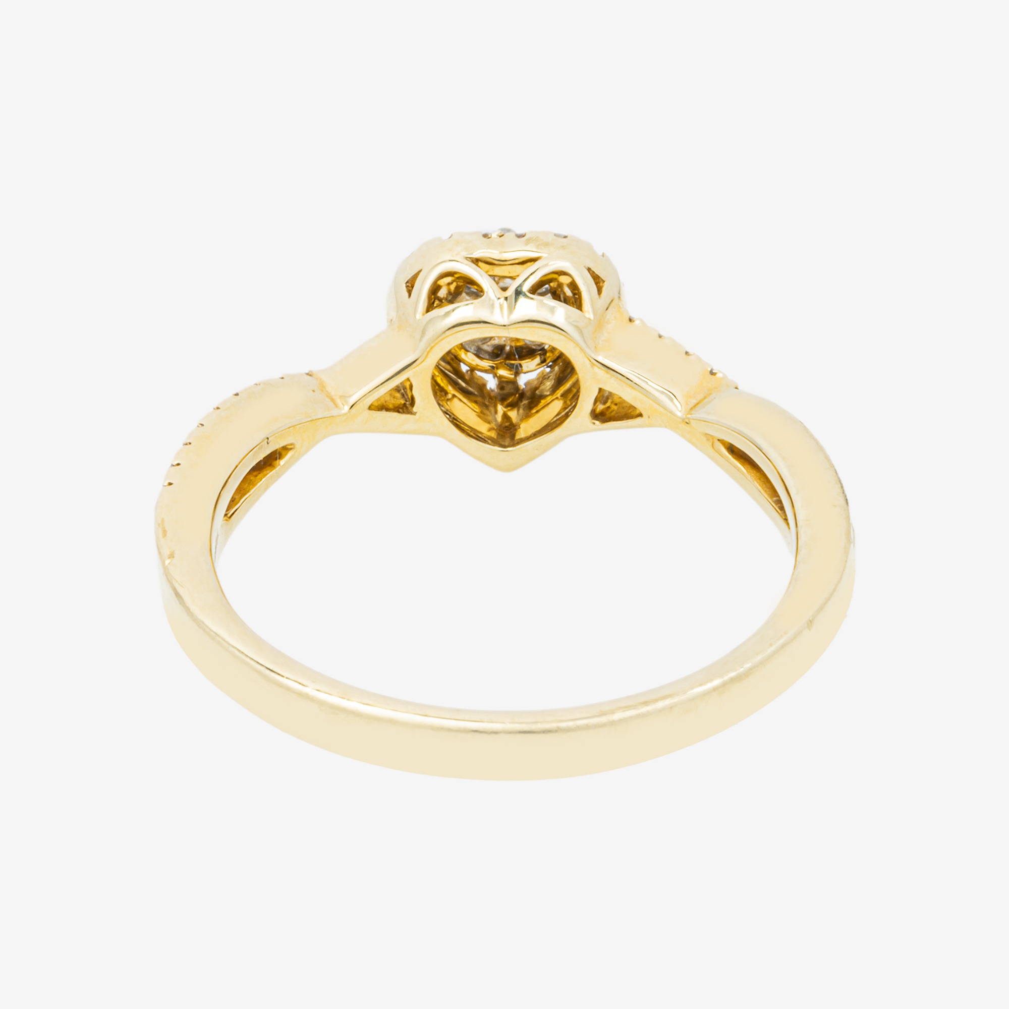 10K WAVY BAND DIAMOND RING IN YG