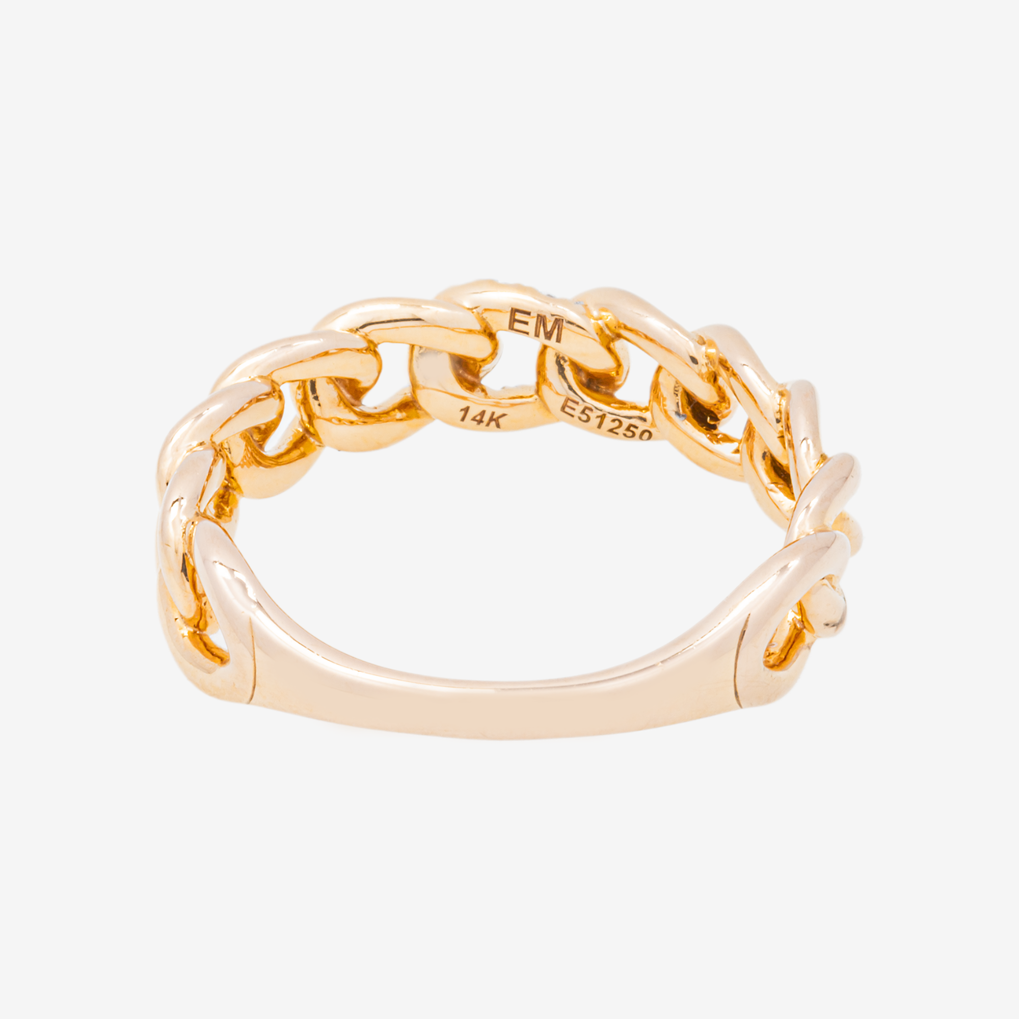 14K DIAMOND LINK RING IN RG