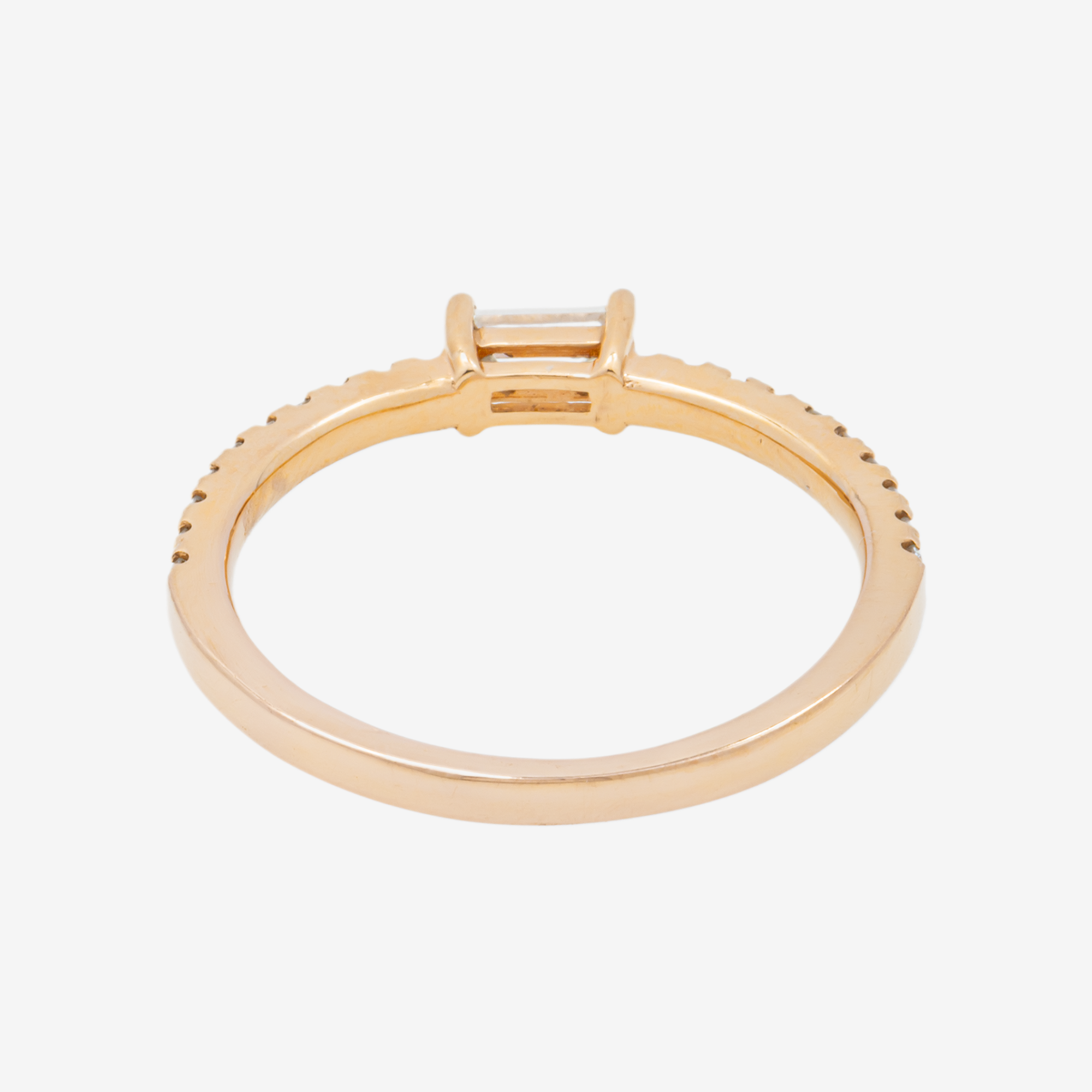 14K BAGUETTE CENTER DIAMOND RING IN YG .35 CT DIAMONDS