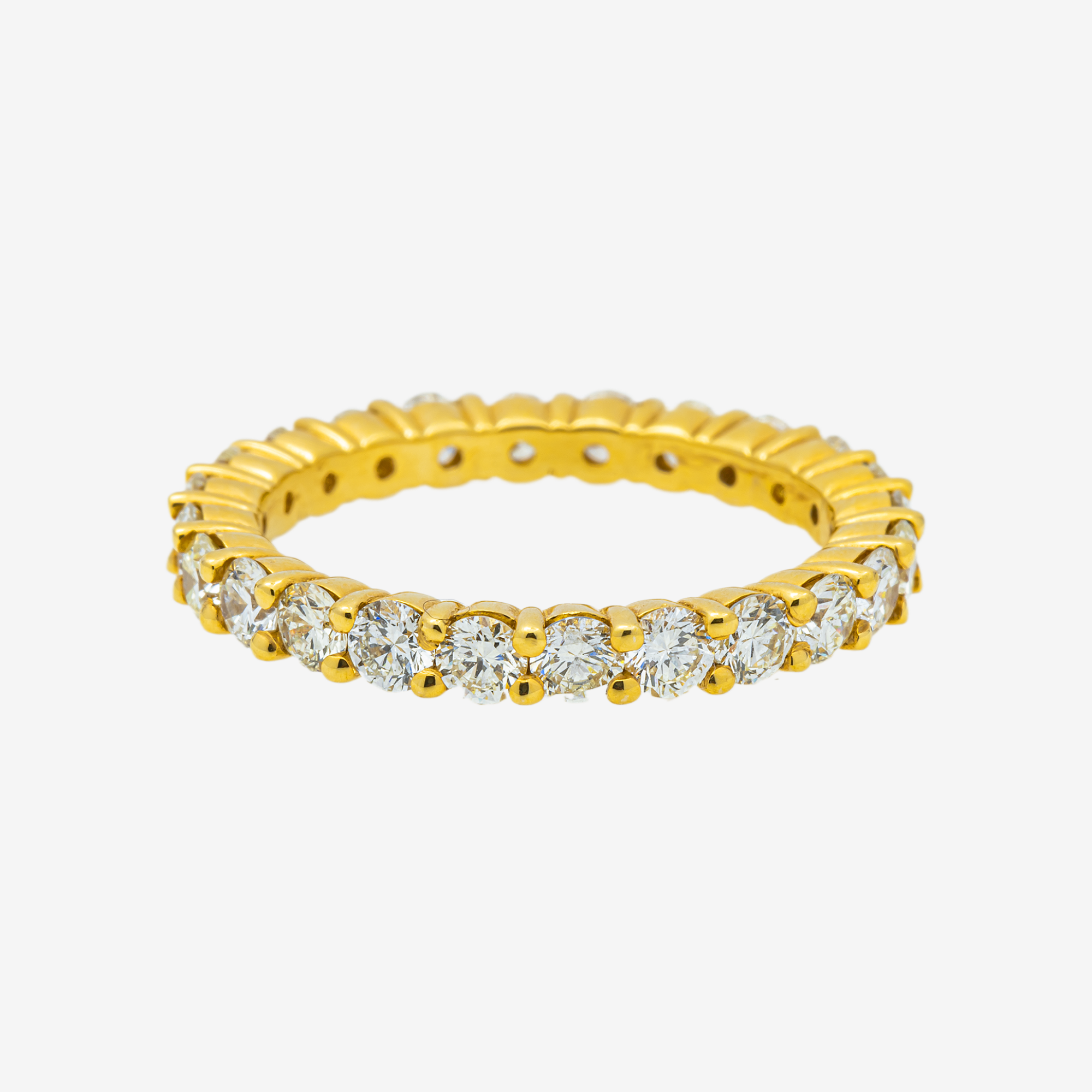 14K ETERNITY RING IN YG 2.1 CT DIAMONDS