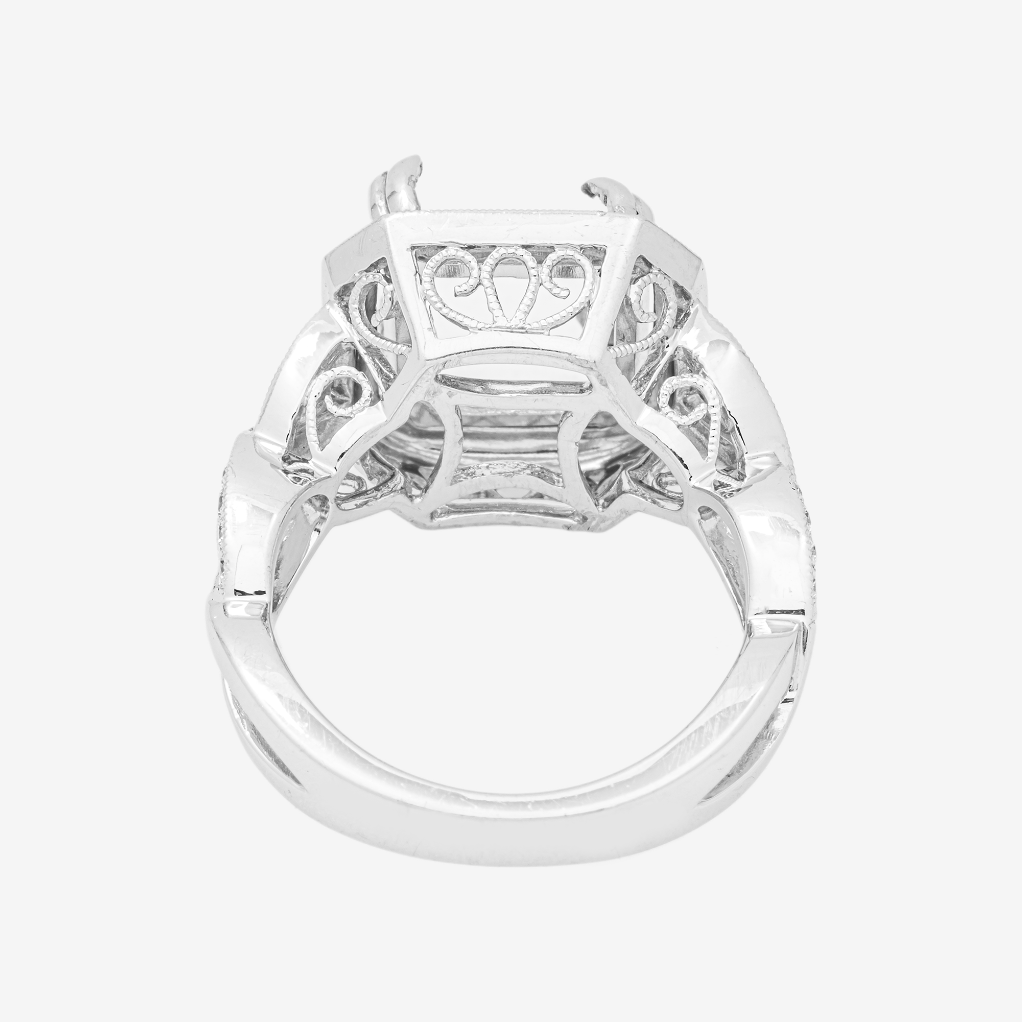 SQUARE DIAMOND ENGAGEMENT RING MOUNTING IN WG 1.15CT DIAMONDS