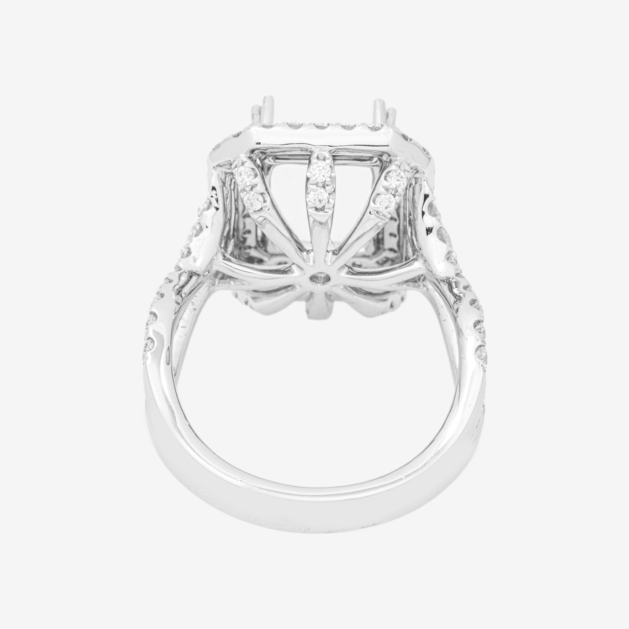 18K SQUARE DIAMOND ENGAGEMENT RING MOUNTING IN WG 1.6 CT DIAMONDS