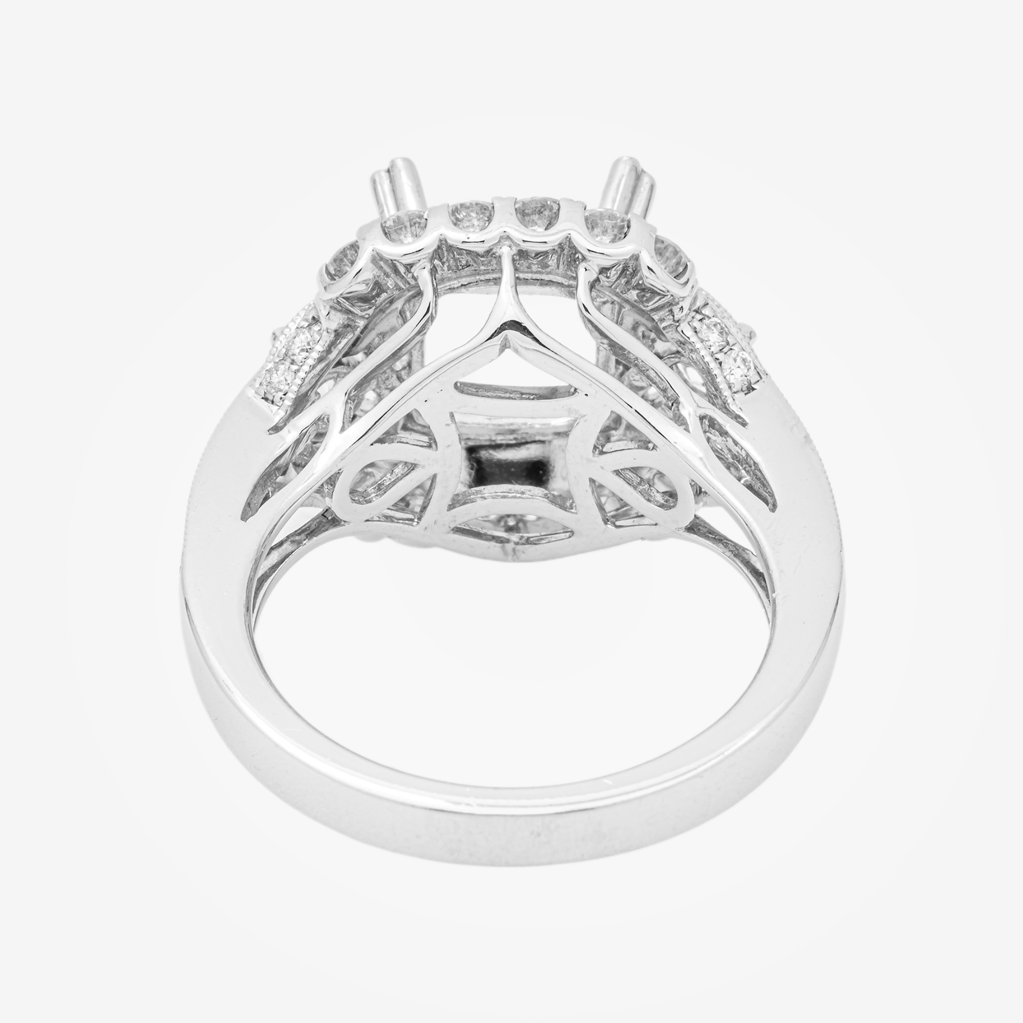 18K SQUARE DIAMOND ENGAGEMENT RING MOUNTING IN WG 1.36 CT DIAMONDS