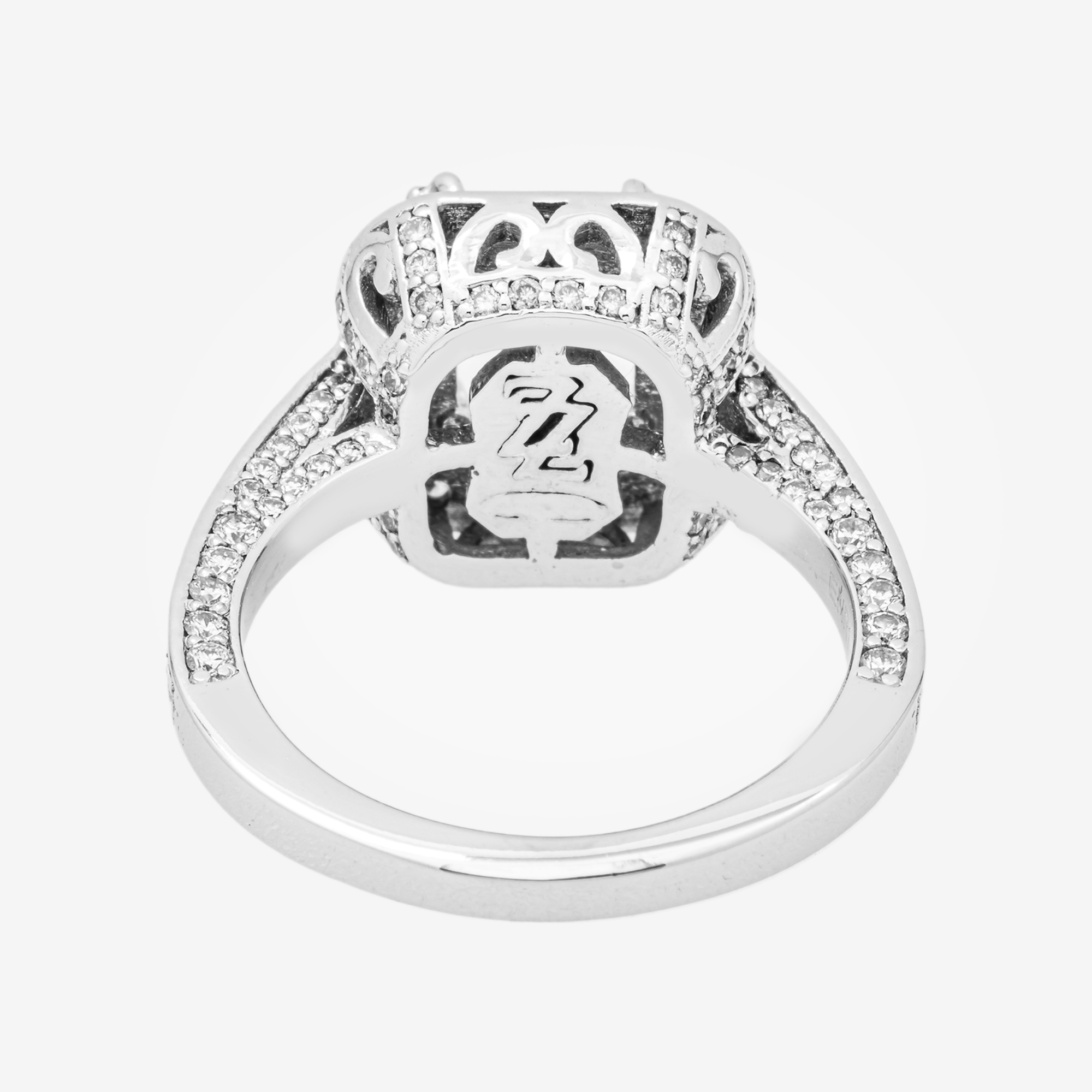 14K SQUARE ENGAGEMENT RING MOUNTING IN WG 1.3CT