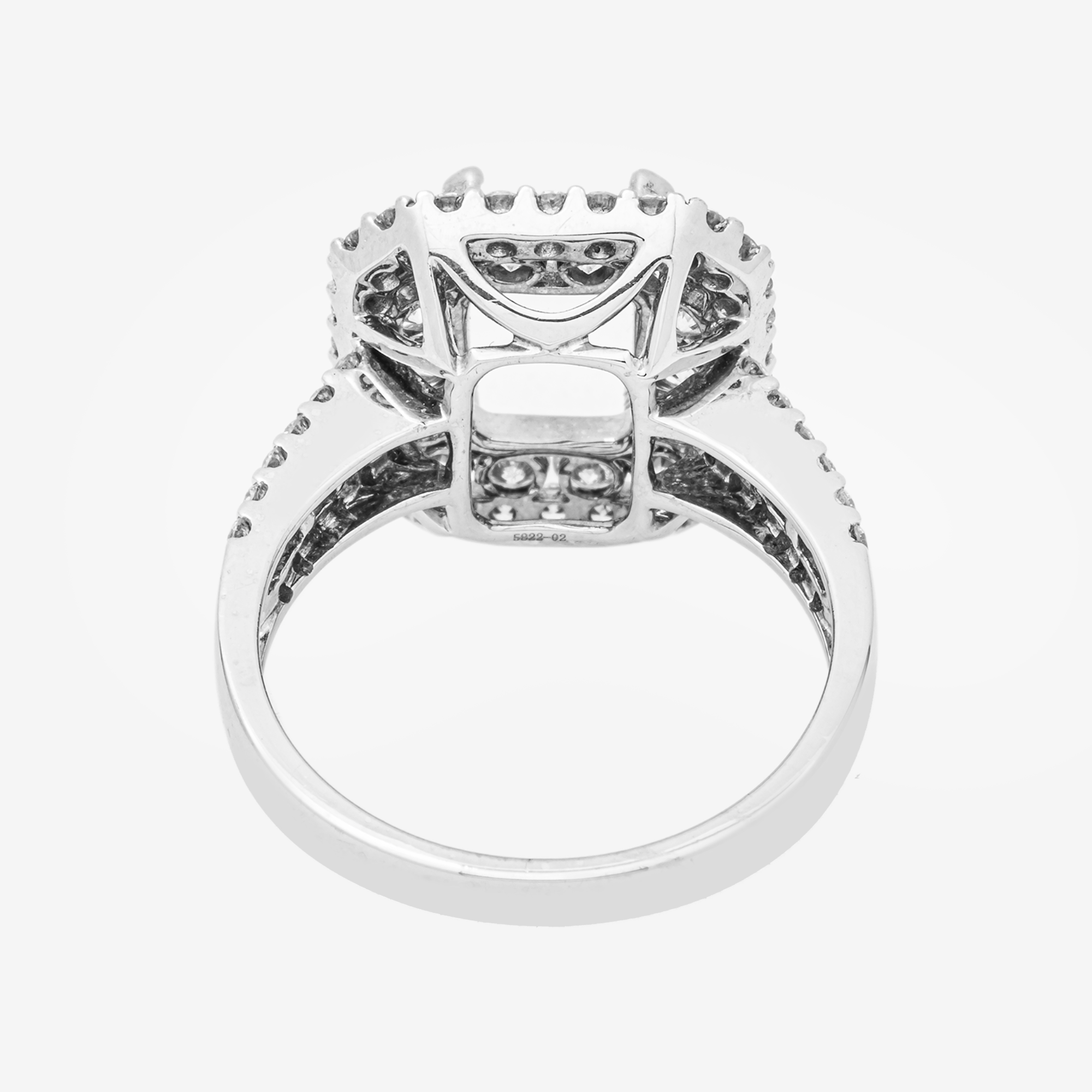 18K SQUARE DIAMOND ENGAGEMENT RING MOUNTING IN WG 2 CT DIAMONDS