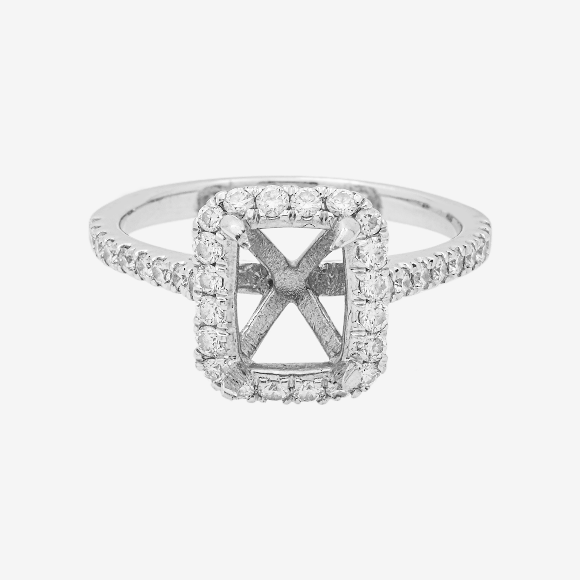 SQUARE ENGAGEMENT RING MOUNTING IN WG