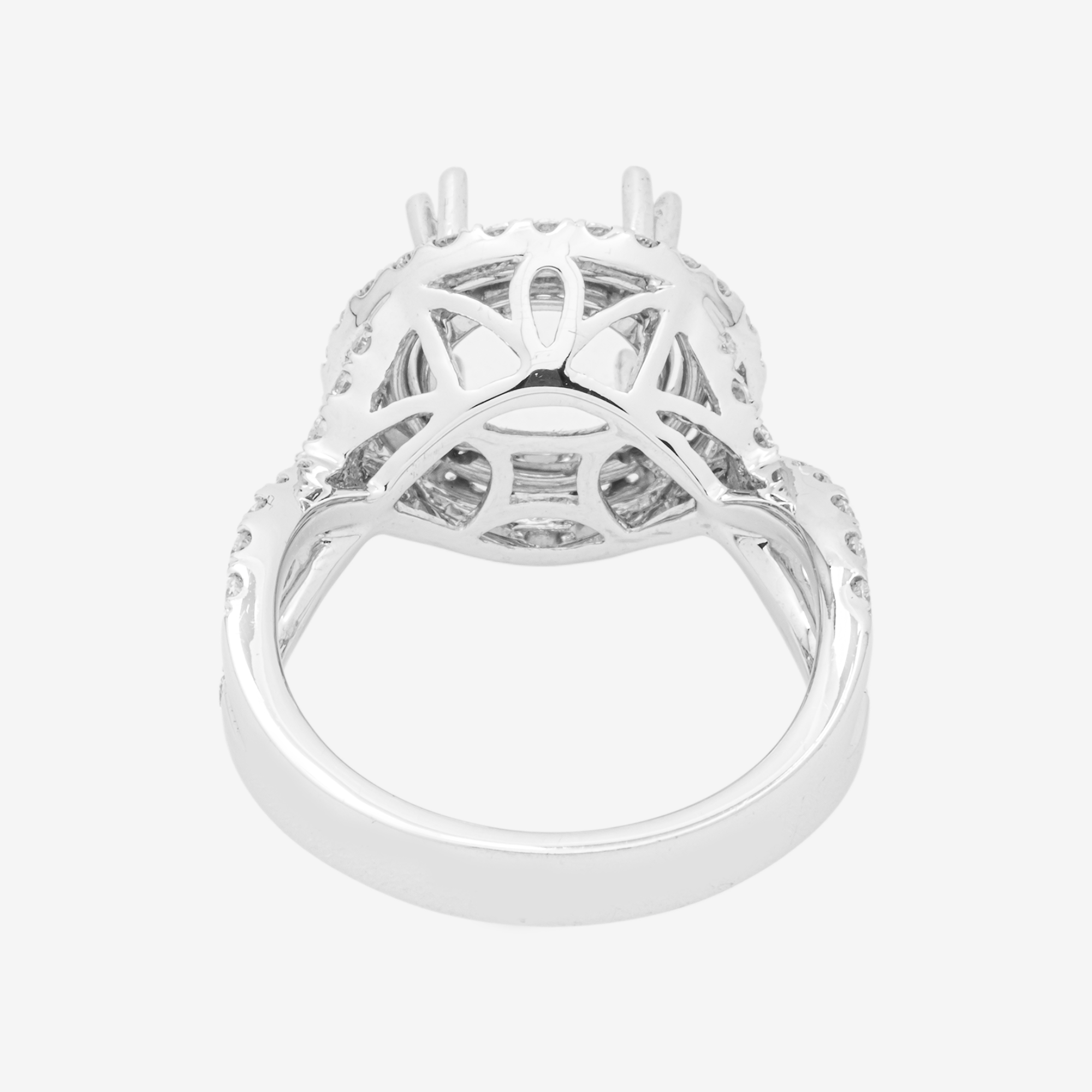 18K ROUND ENGAGEMENT RING MOUNTING IN WG 3.2CT DIAMONDS